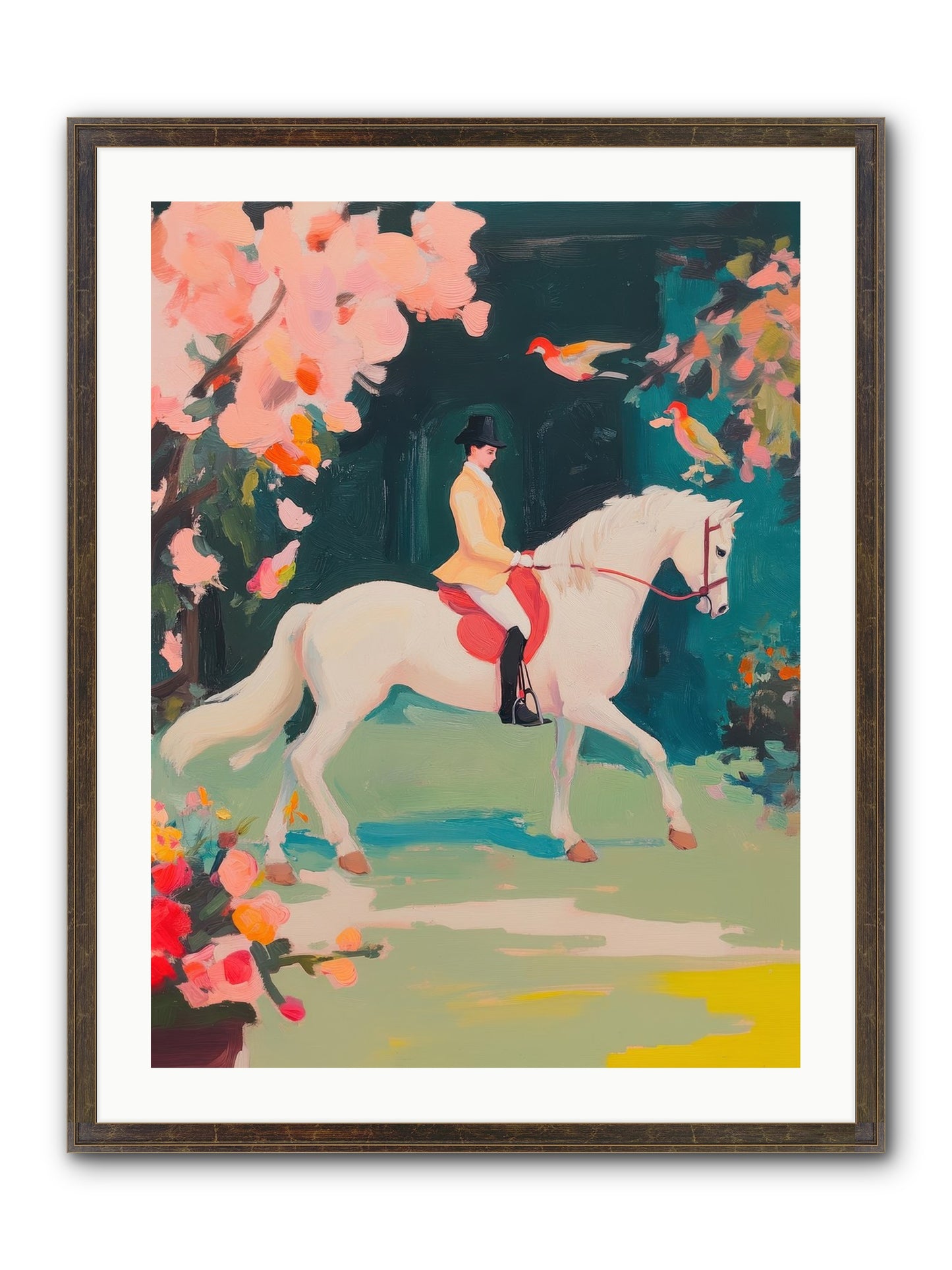 Saddle Savvy Framed Print - Slimwoods Black/Gold 24x32