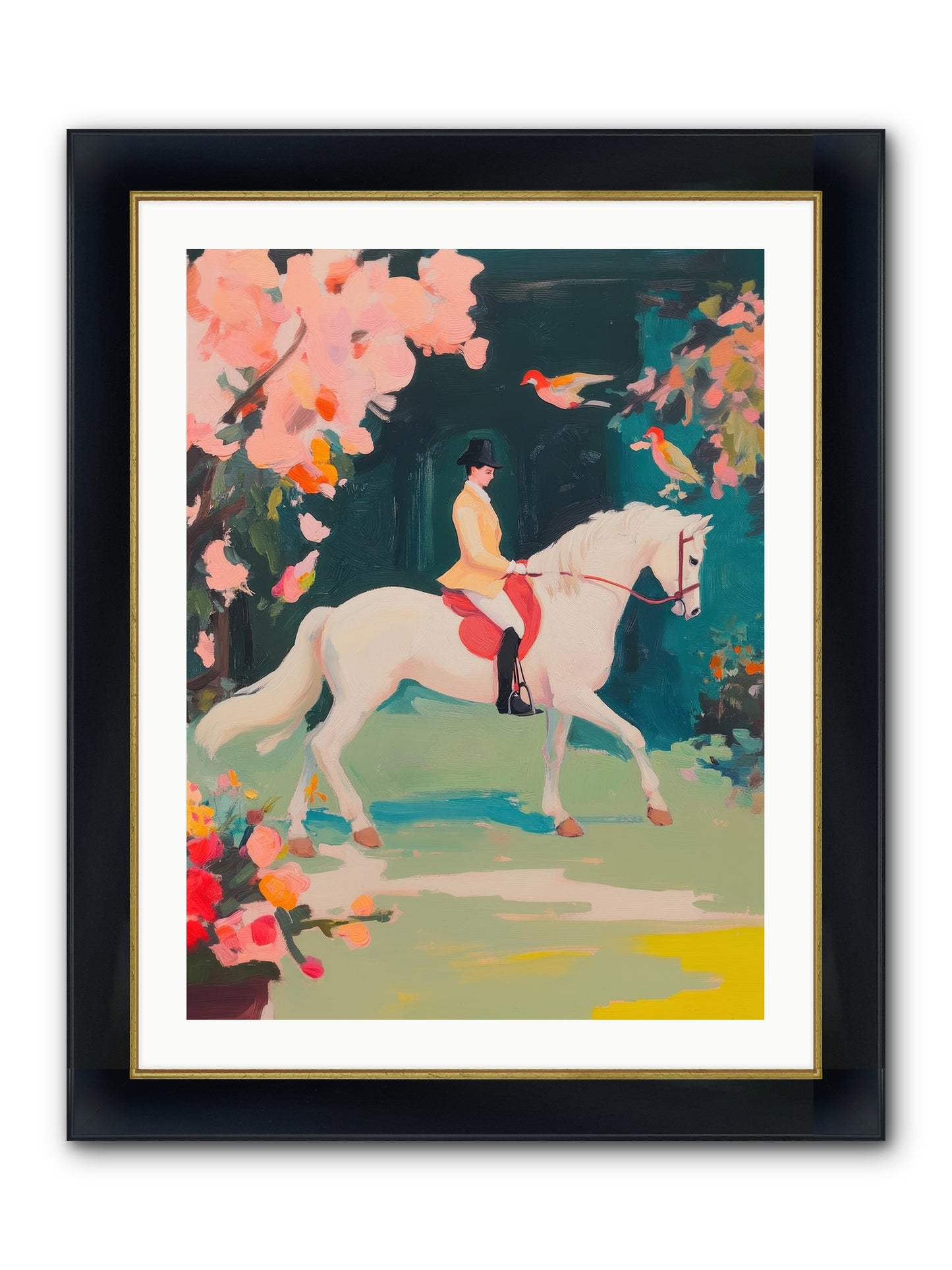 Saddle Savvy Framed Print - Wide Black w/Gold 24x32