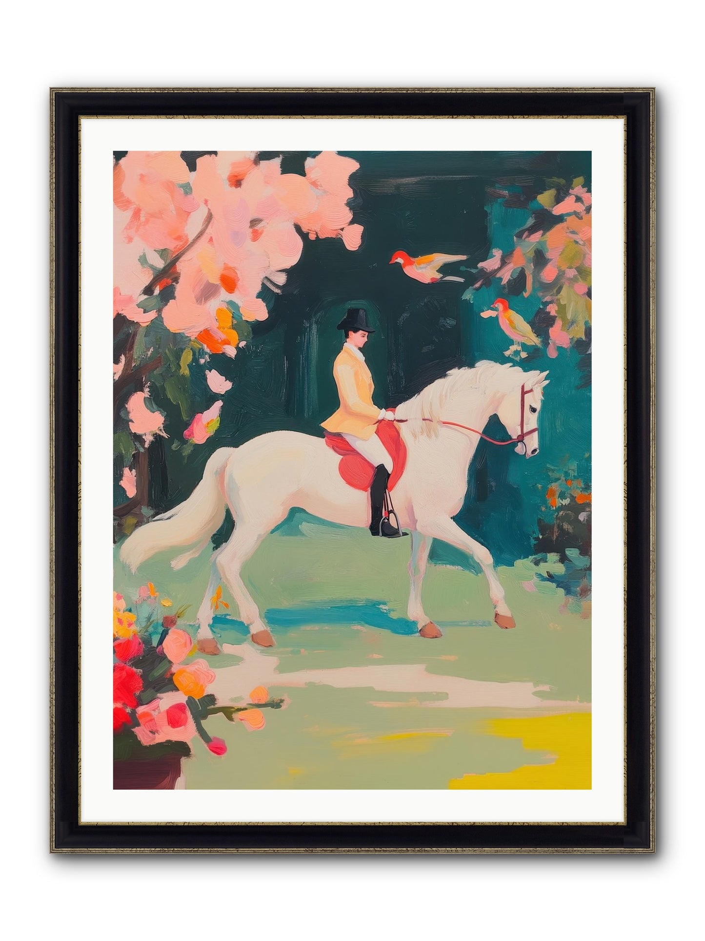 Saddle Savvy Framed Print - Black & Gold 30x40