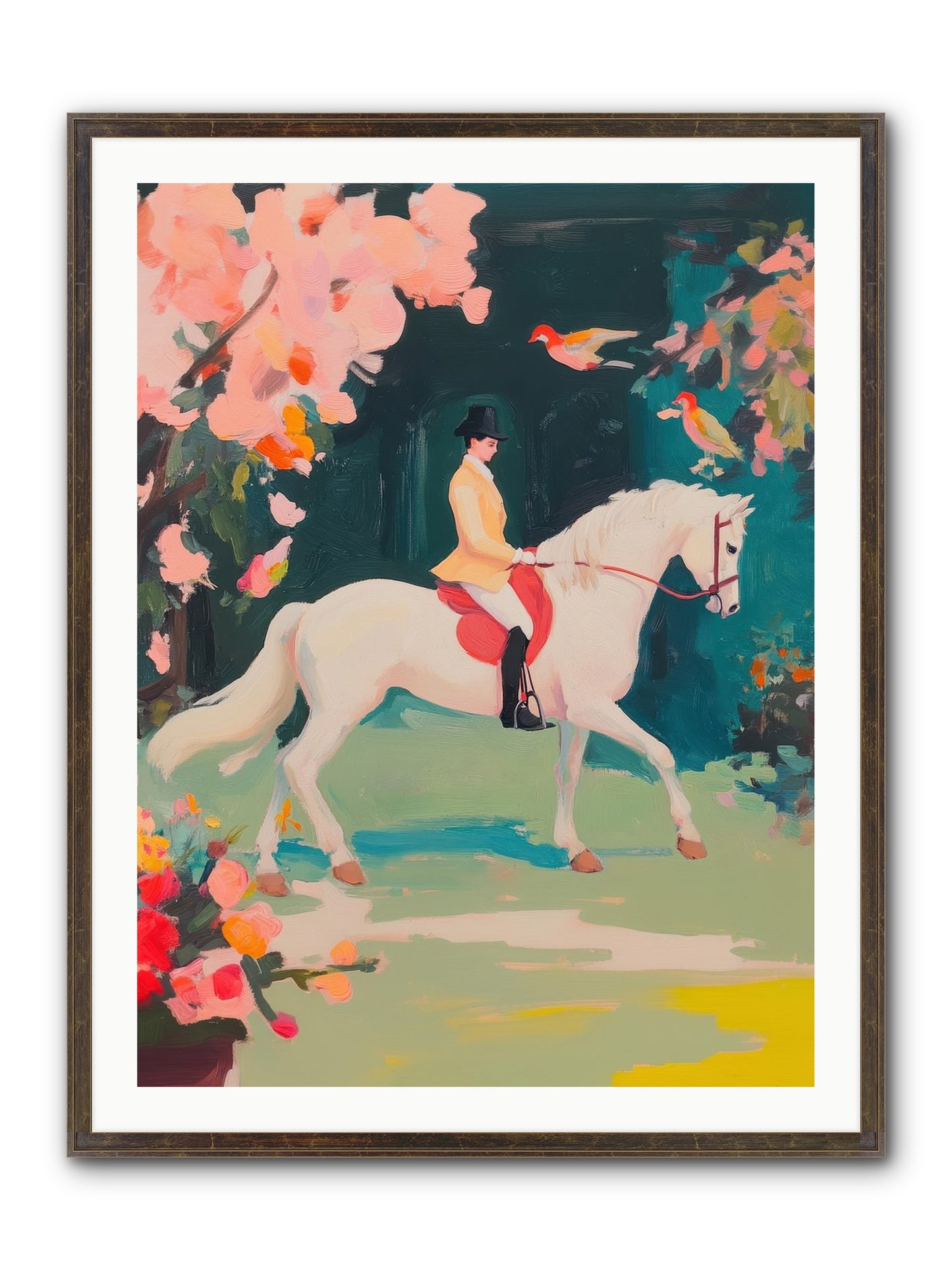 Saddle Savvy Framed Print - Slimwoods Black/Gold 30x40