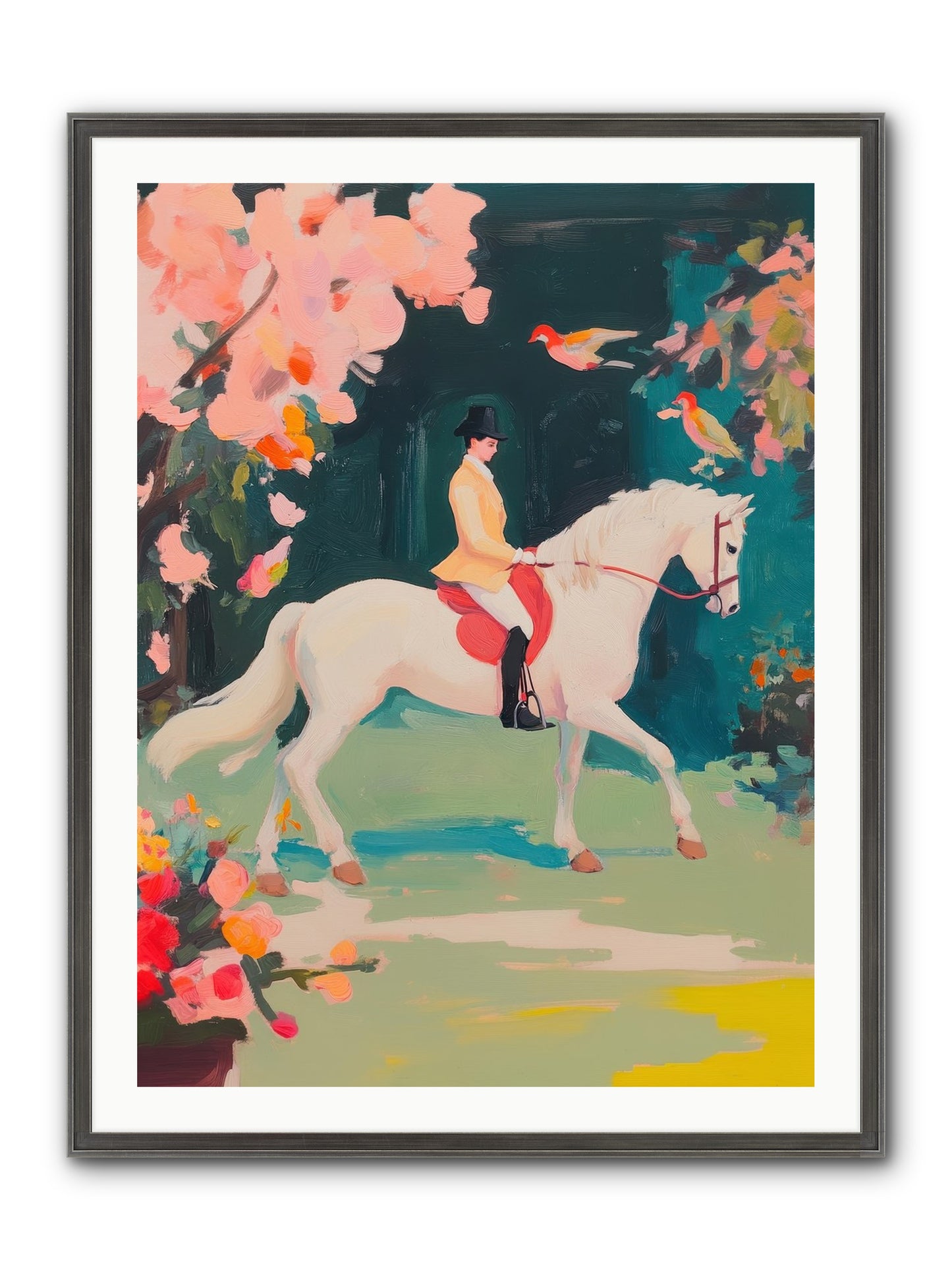 Saddle Savvy Framed Print - Slimwoods Black/Silver 30x40