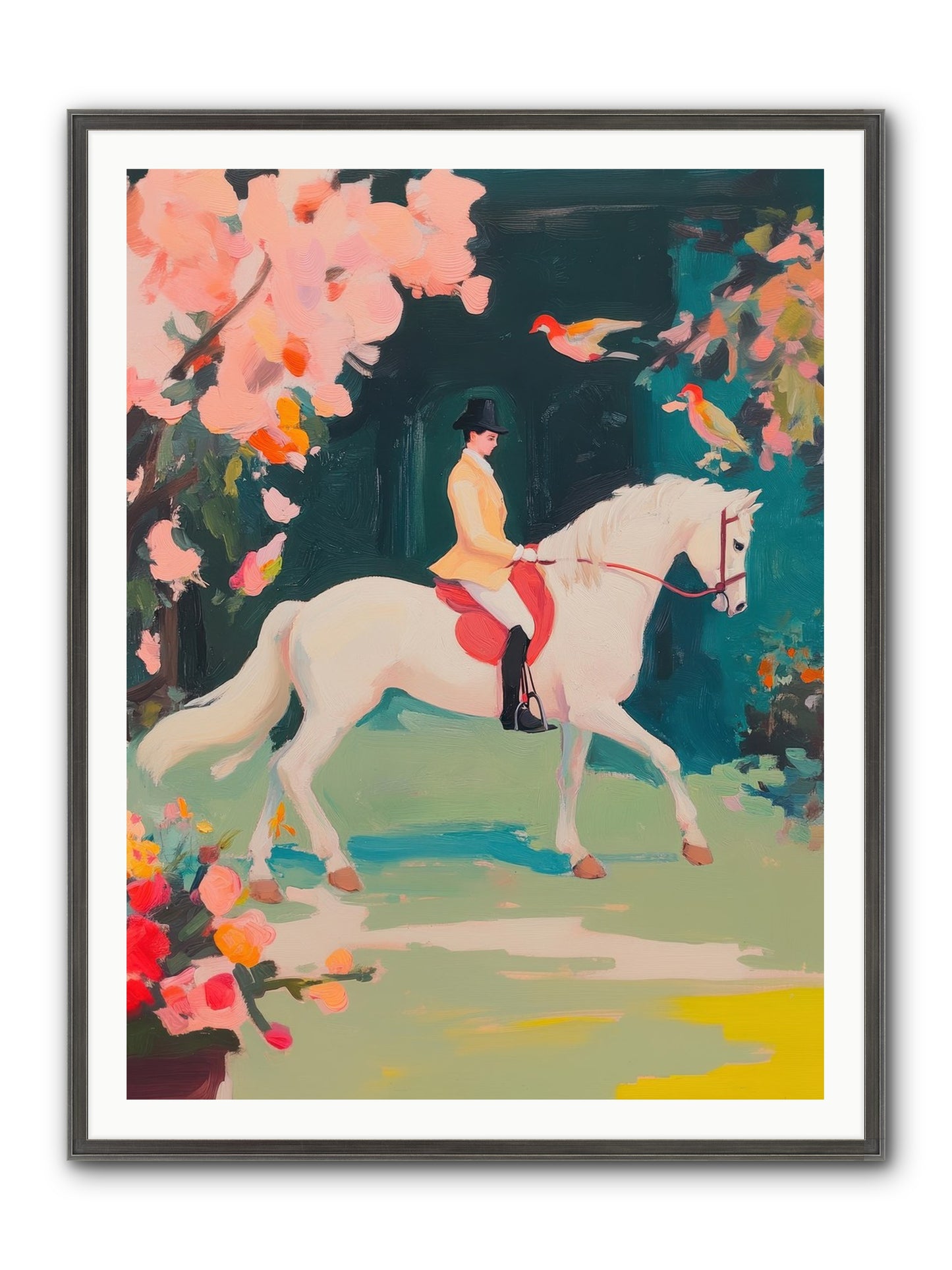 Saddle Savvy Framed Print - Slimwoods Black/Silver 36x48