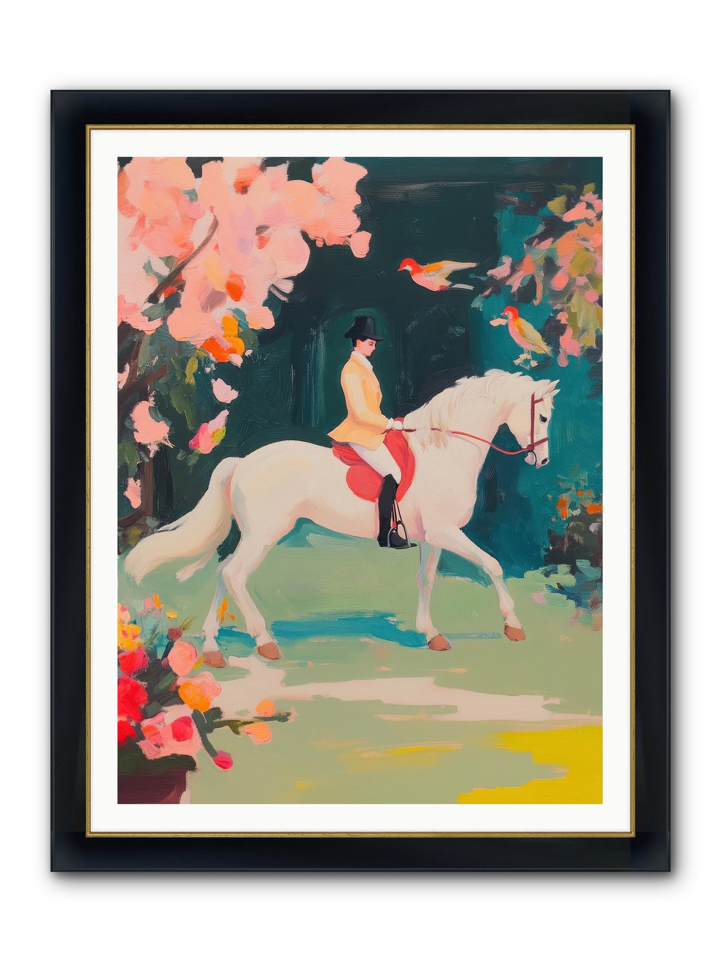 Saddle Savvy Framed Print - Wide Black w/Gold 36x48