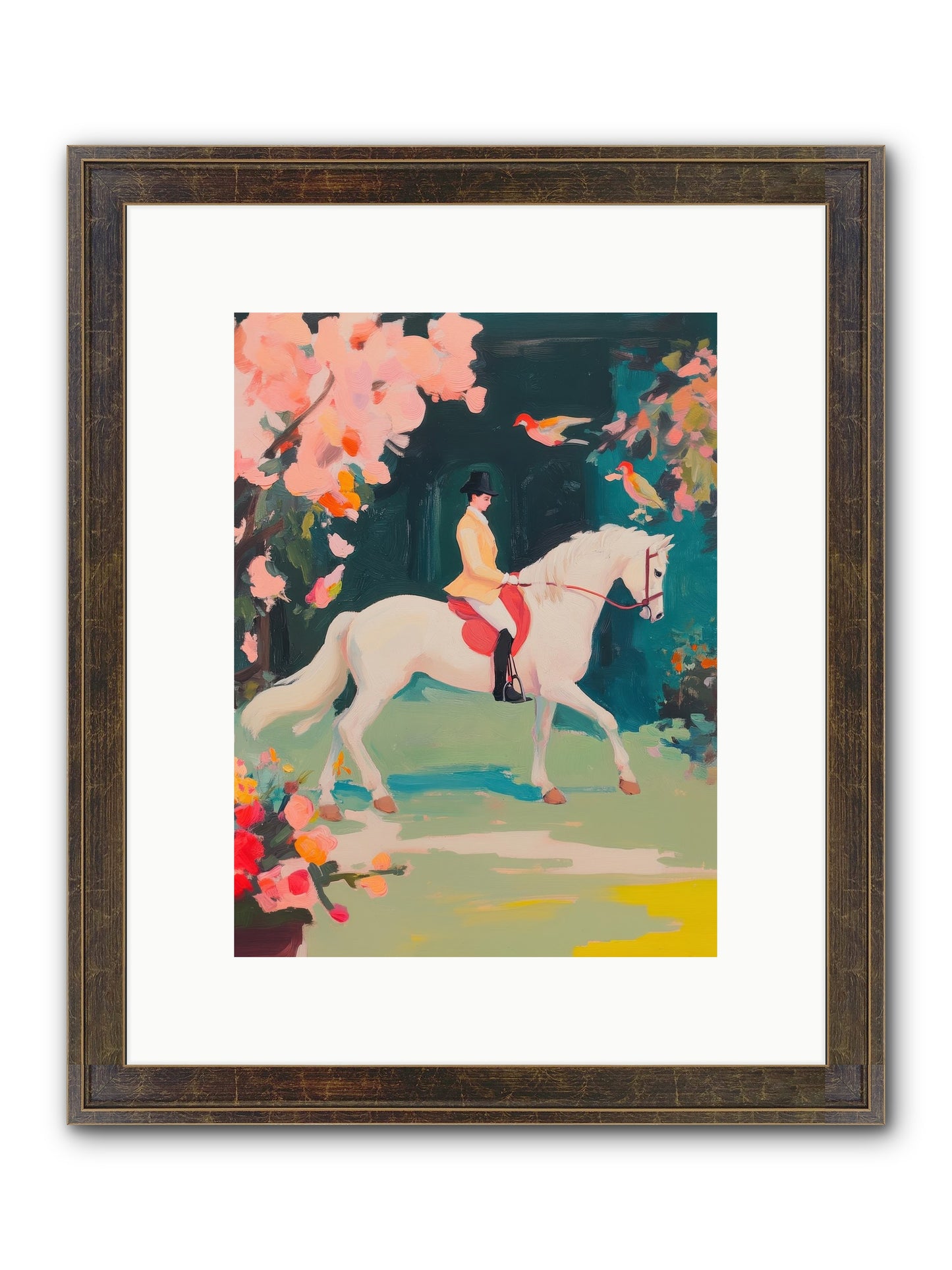 Saddle Savvy Framed Print - Slimwoods Black/Gold 9x12