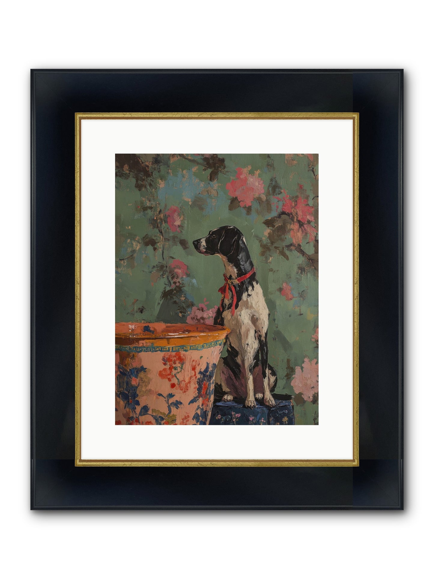 Sage Framed Print - Wide Black w/Gold 12x16