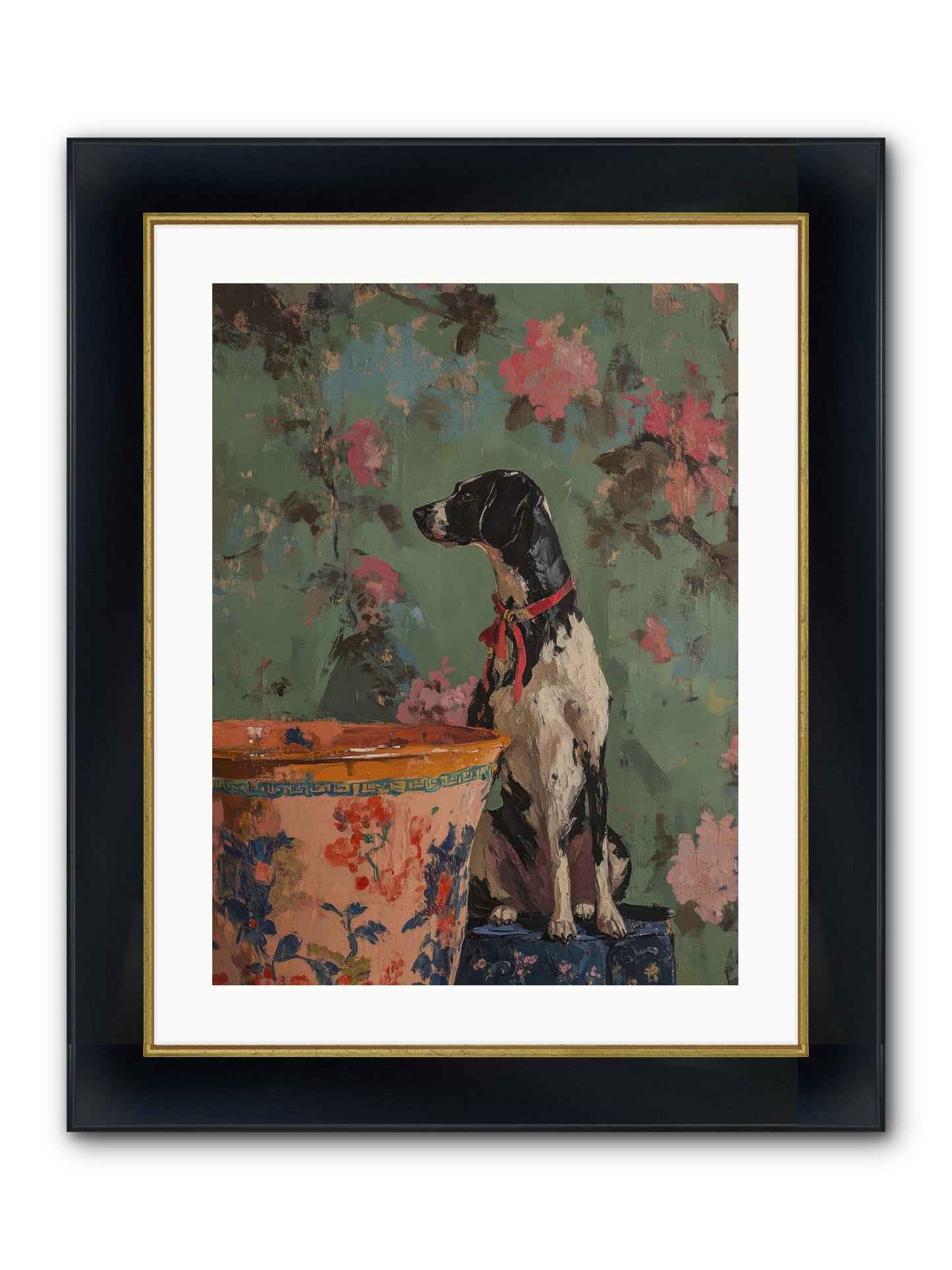 Sage Framed Print - Wide Black w/Gold 18x24