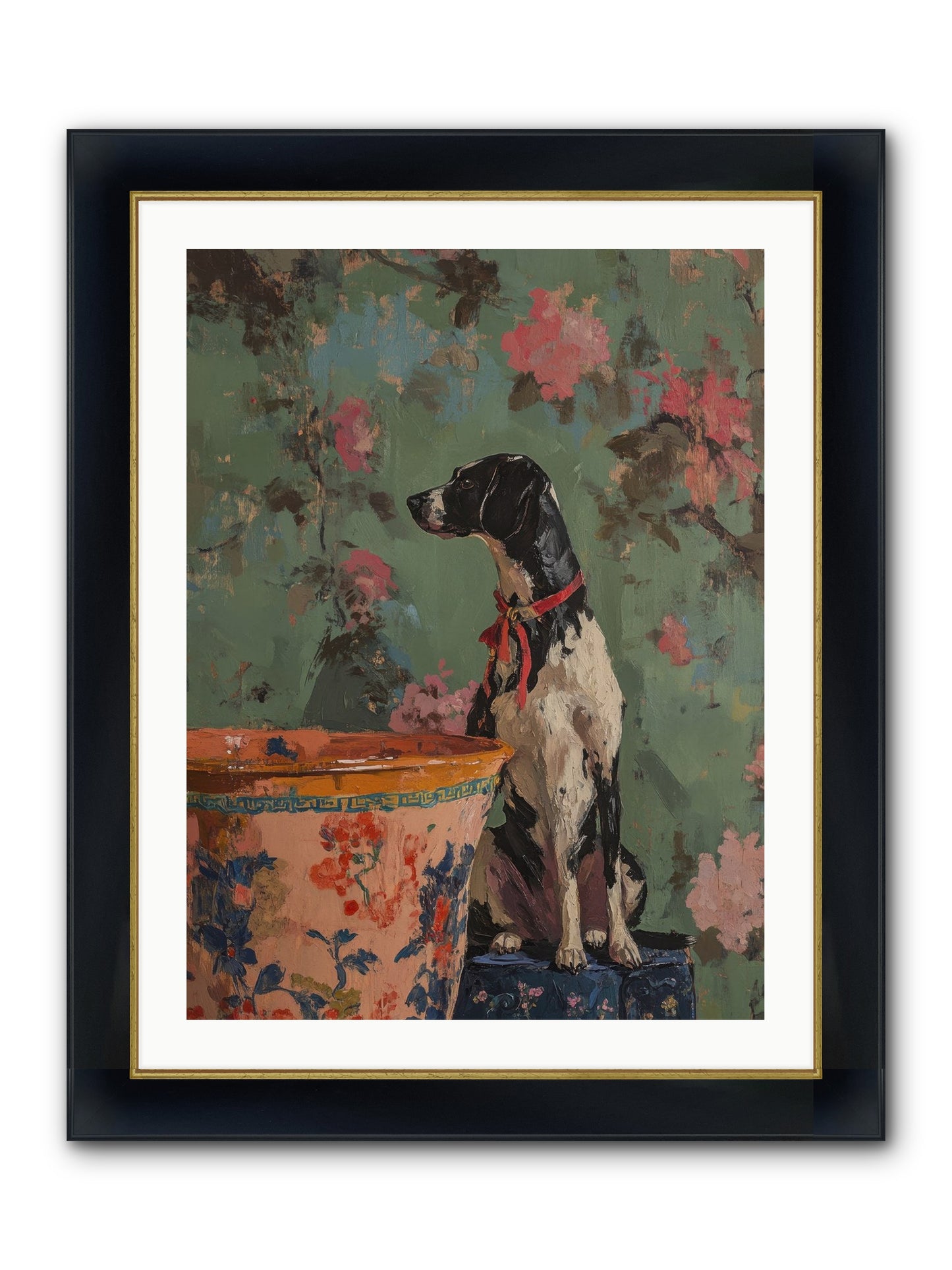 Sage Framed Print - Wide Black w/Gold 24x32