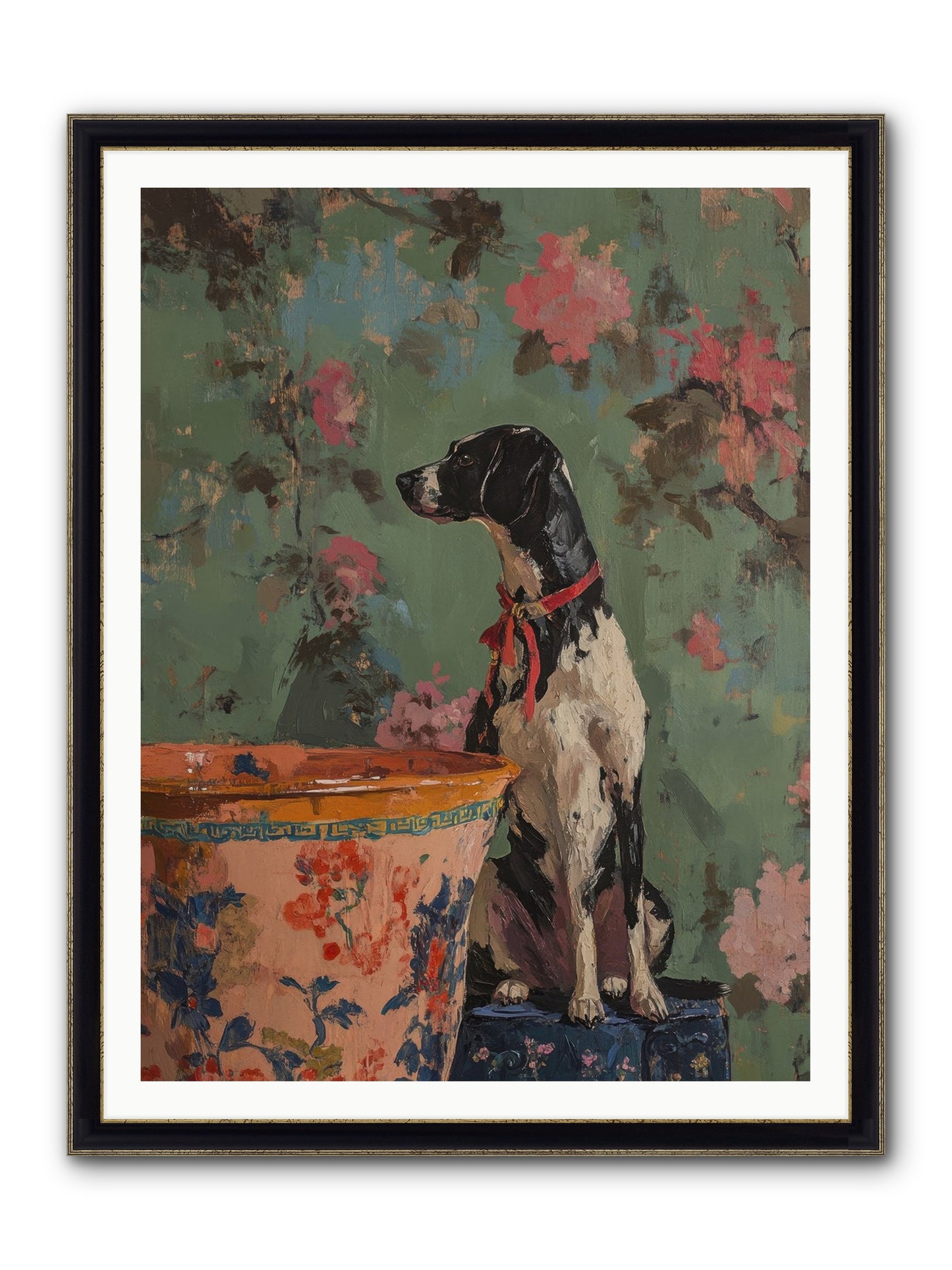 Sage Framed Print - Black & Gold 36x48