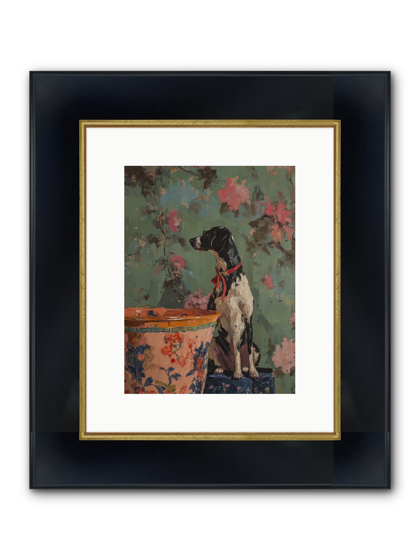 Sage Framed Print - Wide Black w/Gold 9x12