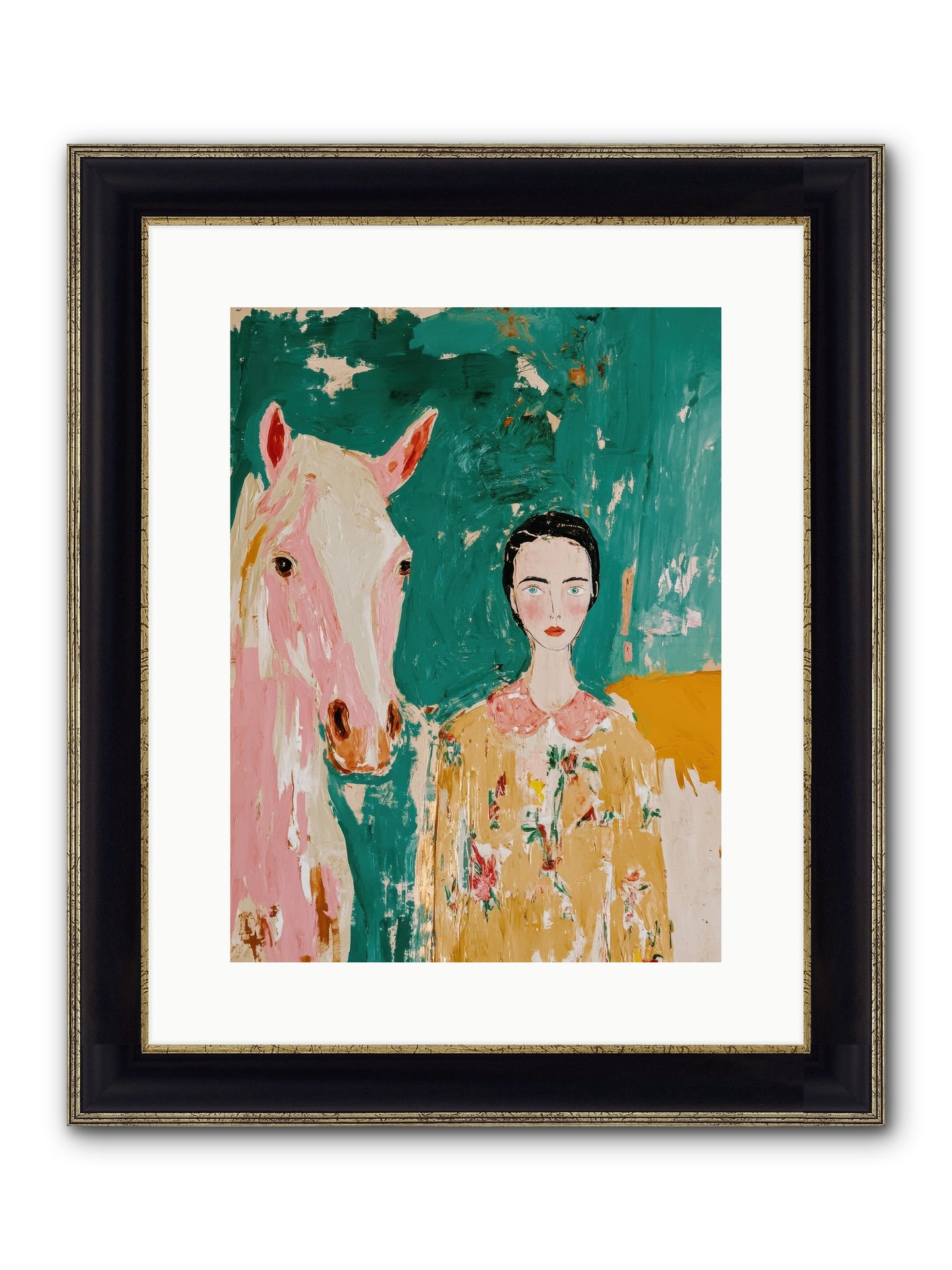 Sage & Stone Framed Print - Black & Gold 12x16