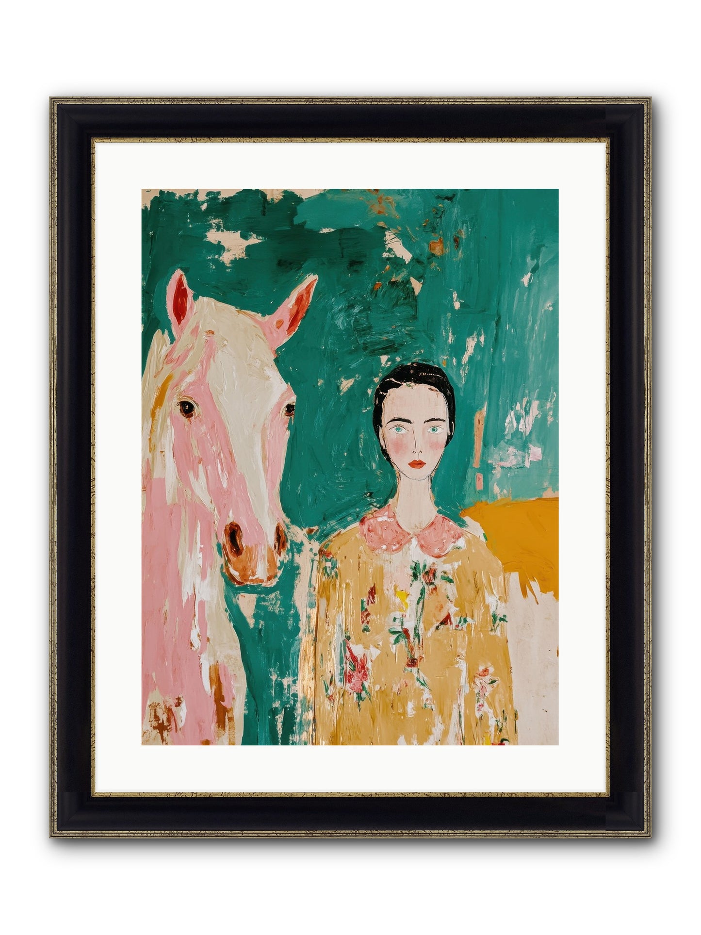Sage & Stone Framed Print - Black & Gold 18x24