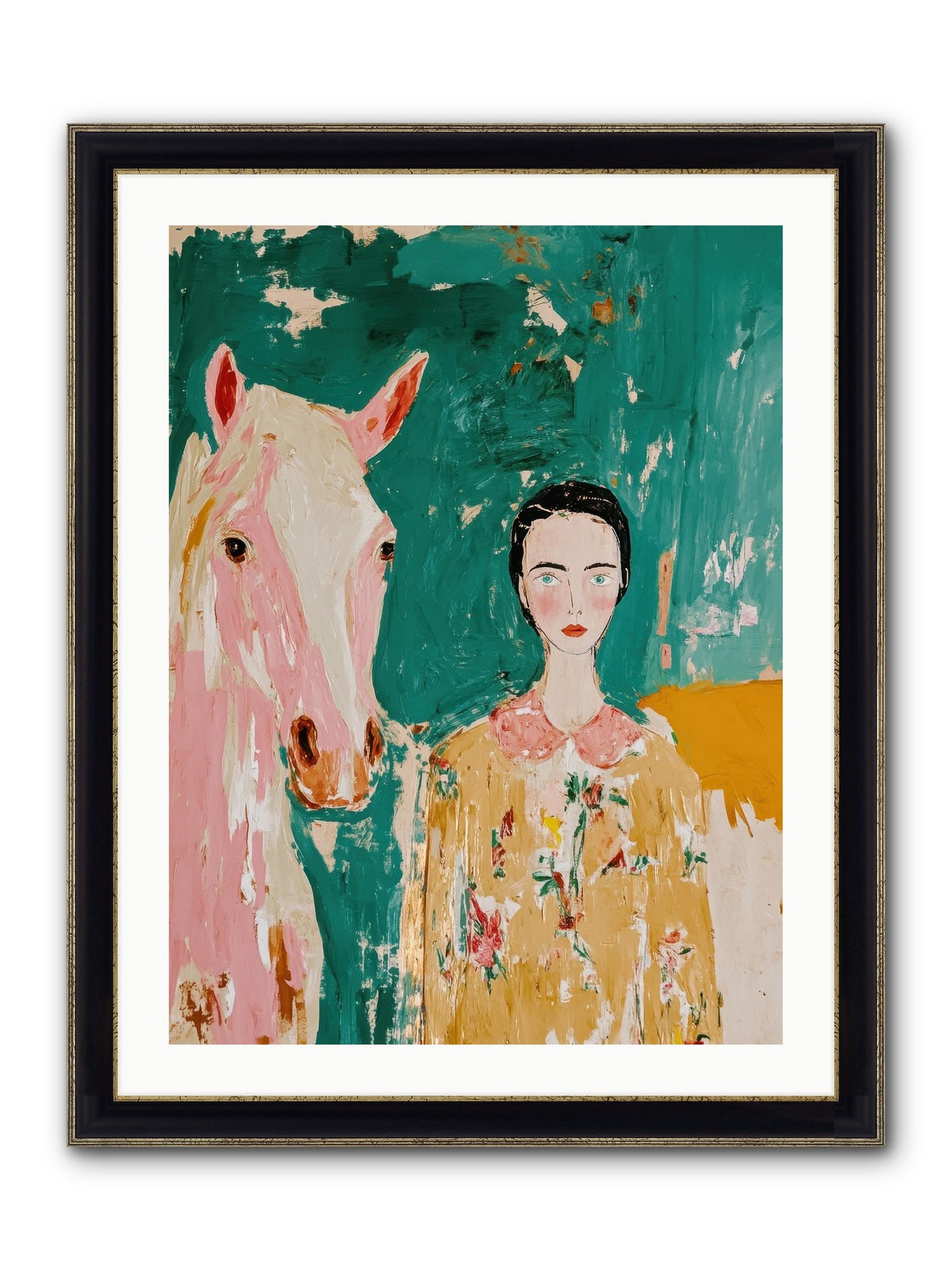 Sage & Stone Framed Print - Black & Gold 24x32