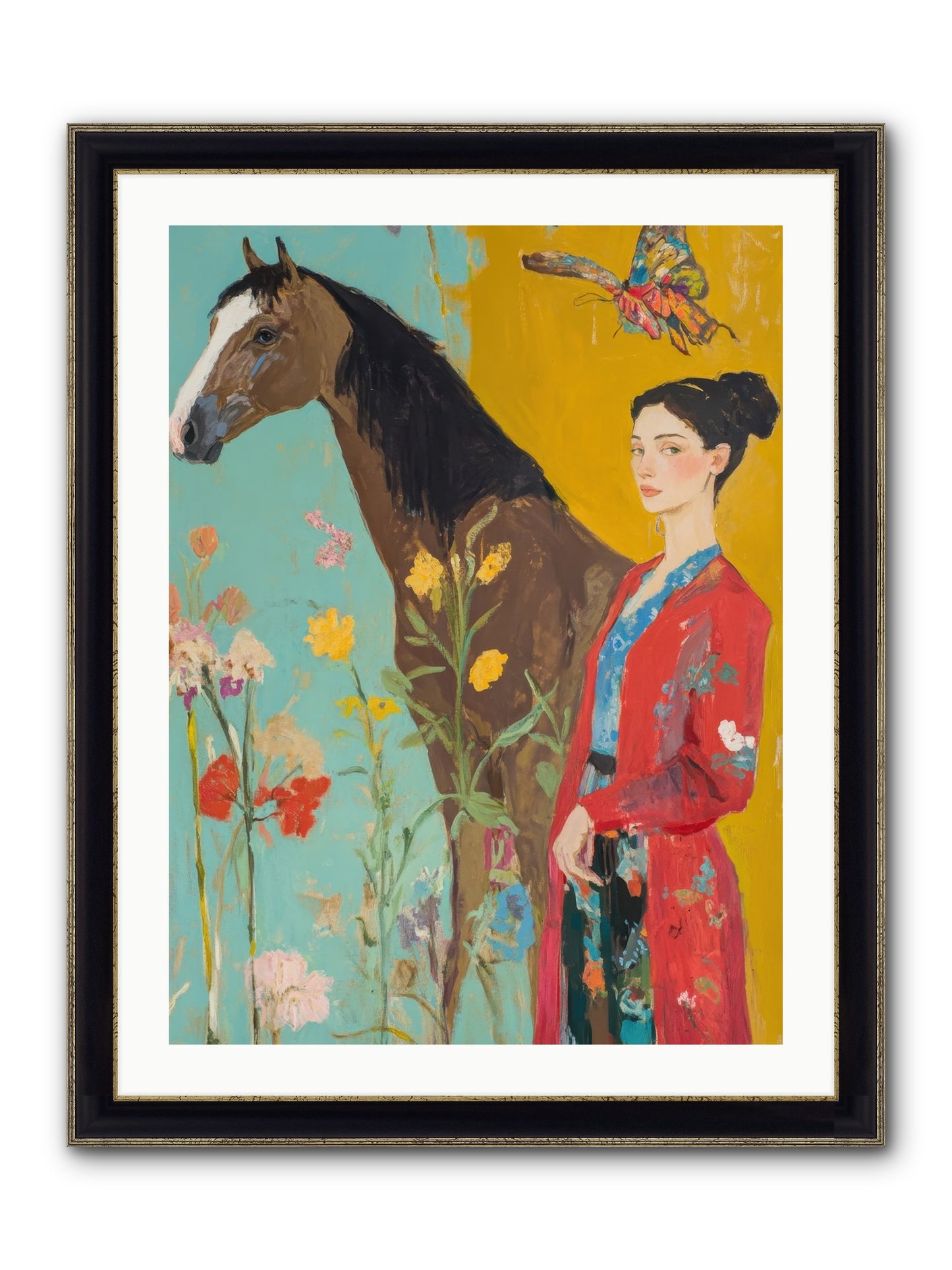 Sagebrush Collector Framed Print - Black & Gold 24x32