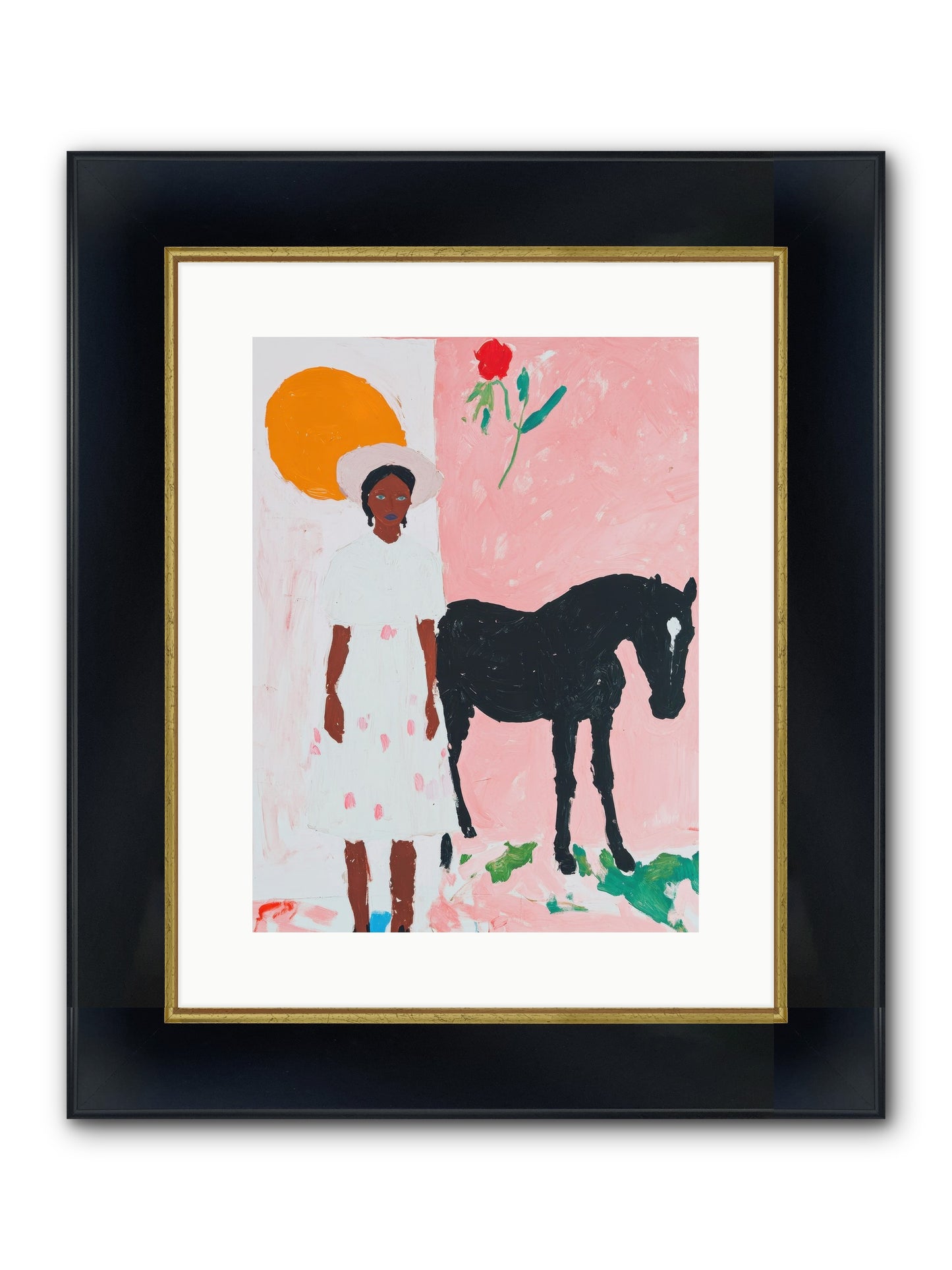 Sagebrush Silhouette Framed Print - Wide Black w/Gold 12x16