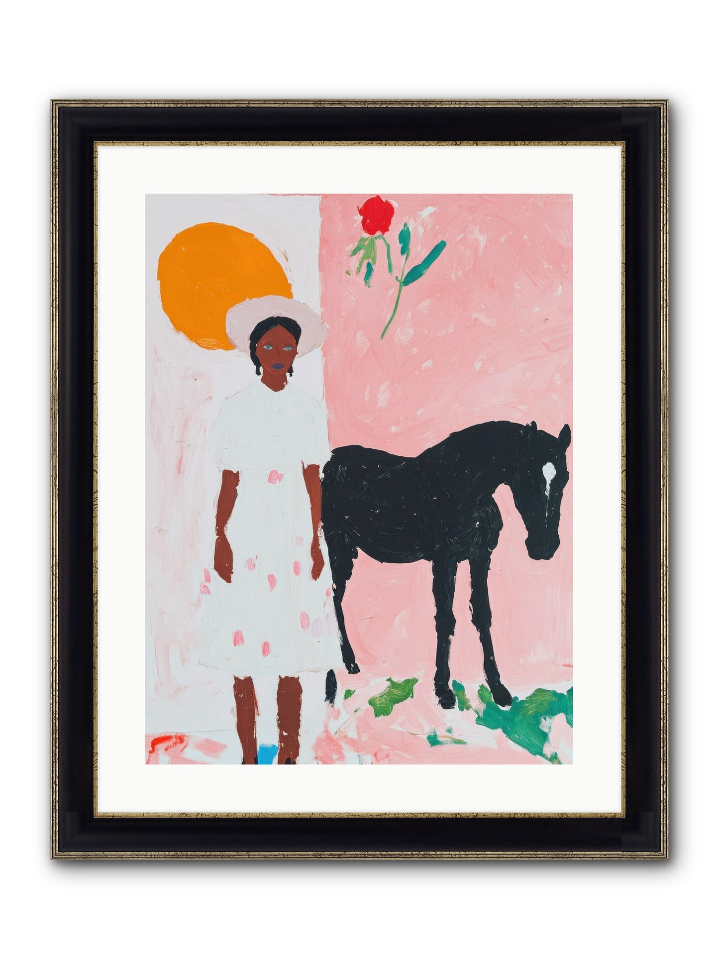 Sagebrush Silhouette Framed Print - Black & Gold 18x24