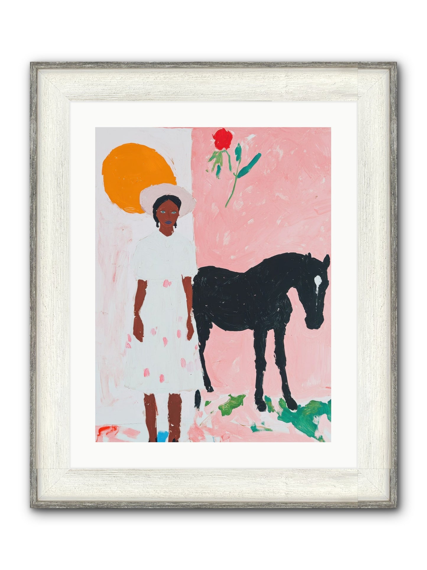 Sagebrush Silhouette Framed Print - Driftwood White 18x24