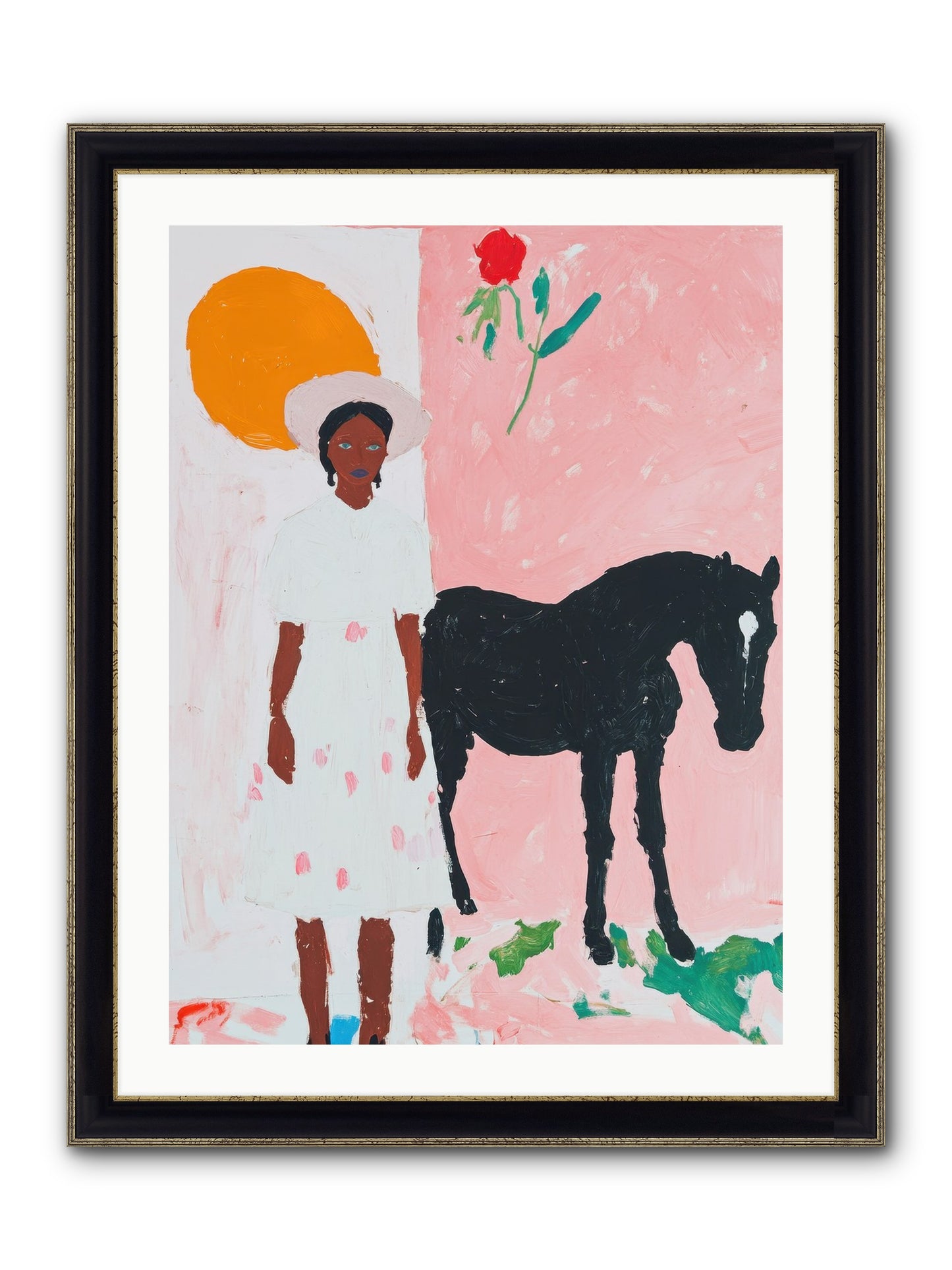 Sagebrush Silhouette Framed Print - Black & Gold 24x32