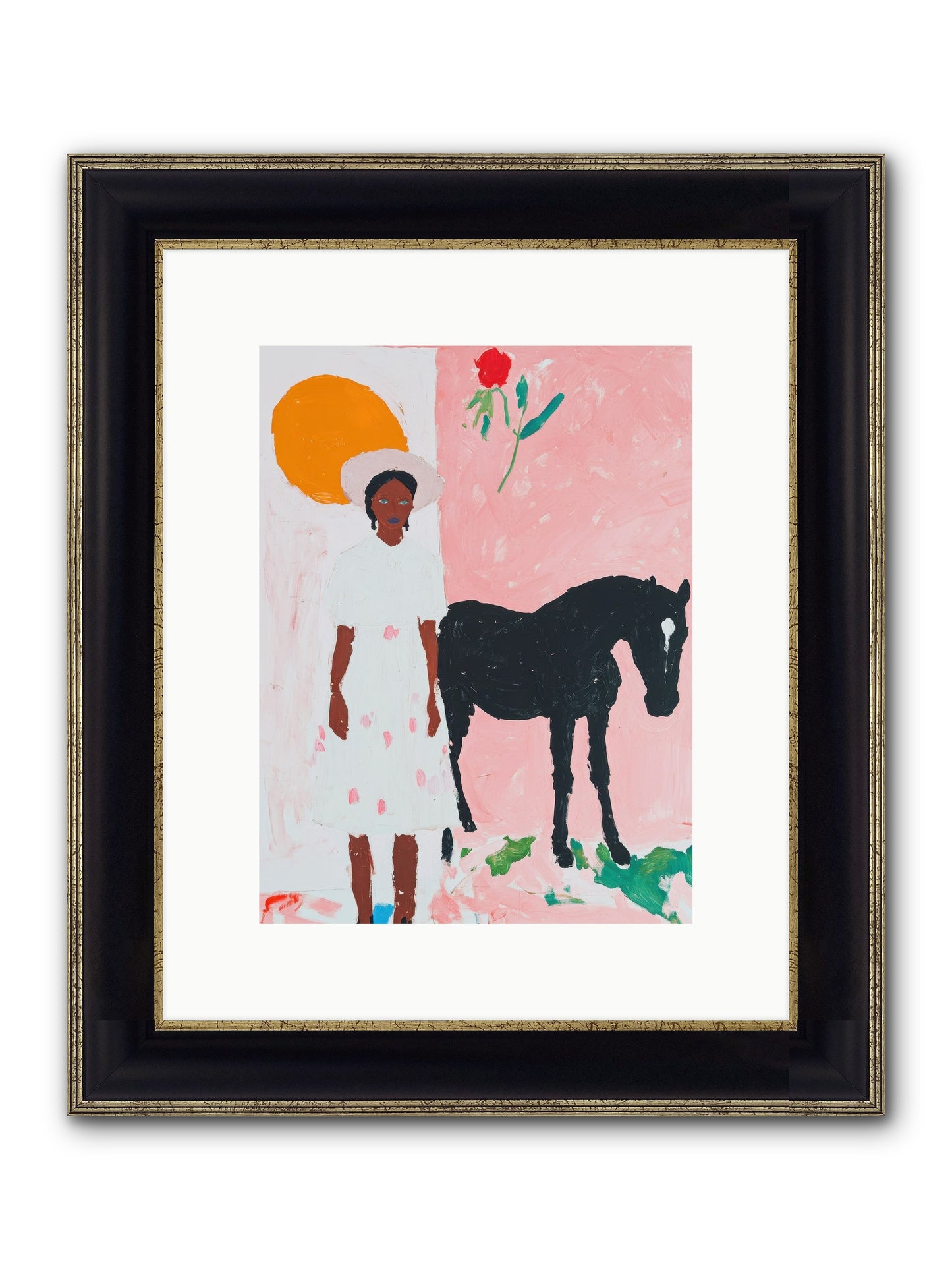 Sagebrush Silhouette Framed Print - Black & Gold 9x12