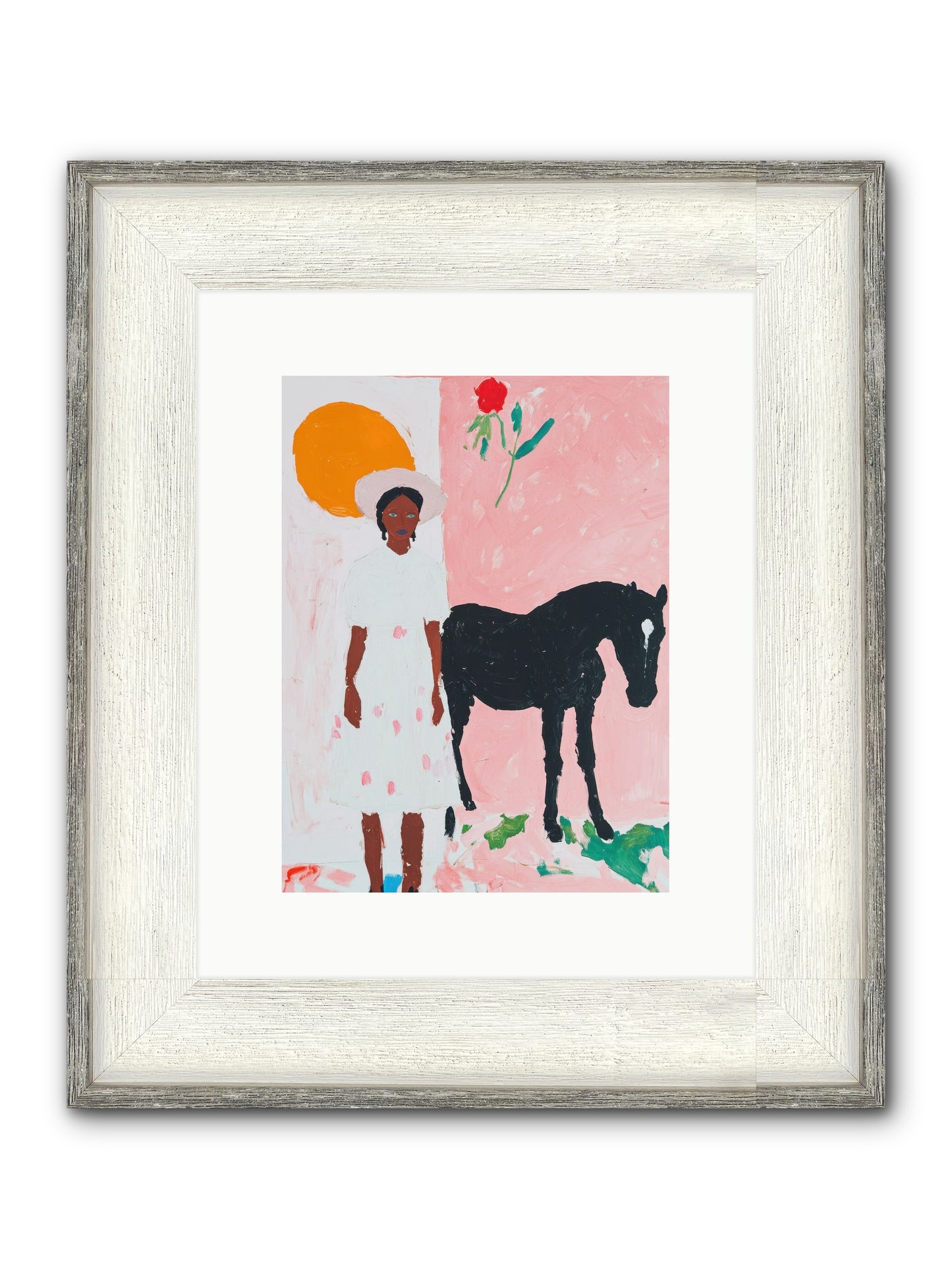 Sagebrush Silhouette Framed Print - Driftwood White 9x12