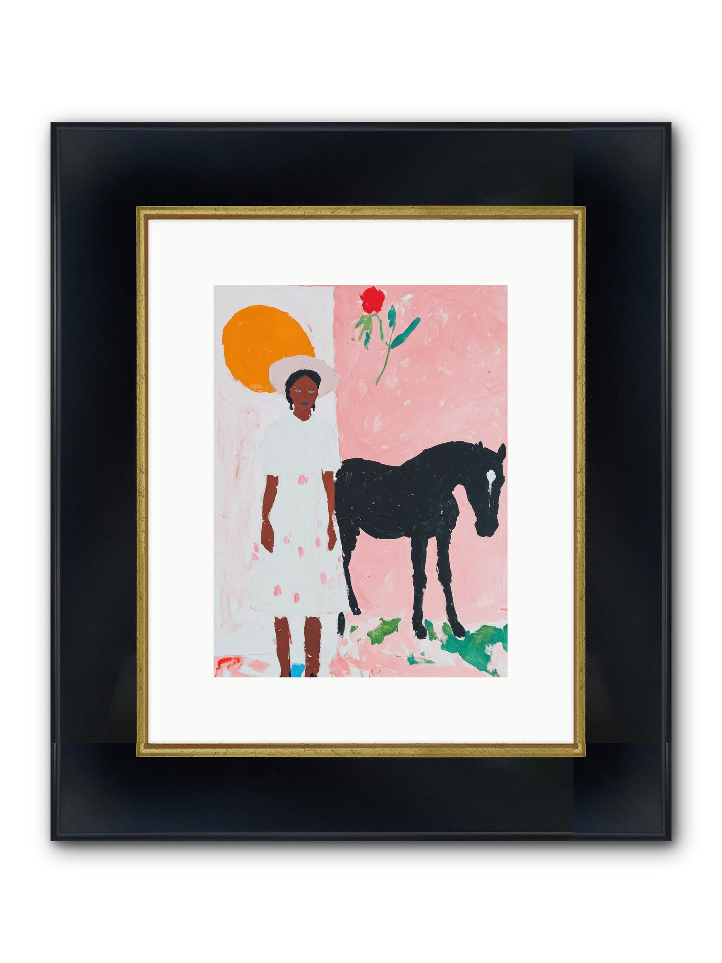 Sagebrush Silhouette Framed Print - Wide Black w/Gold 9x12