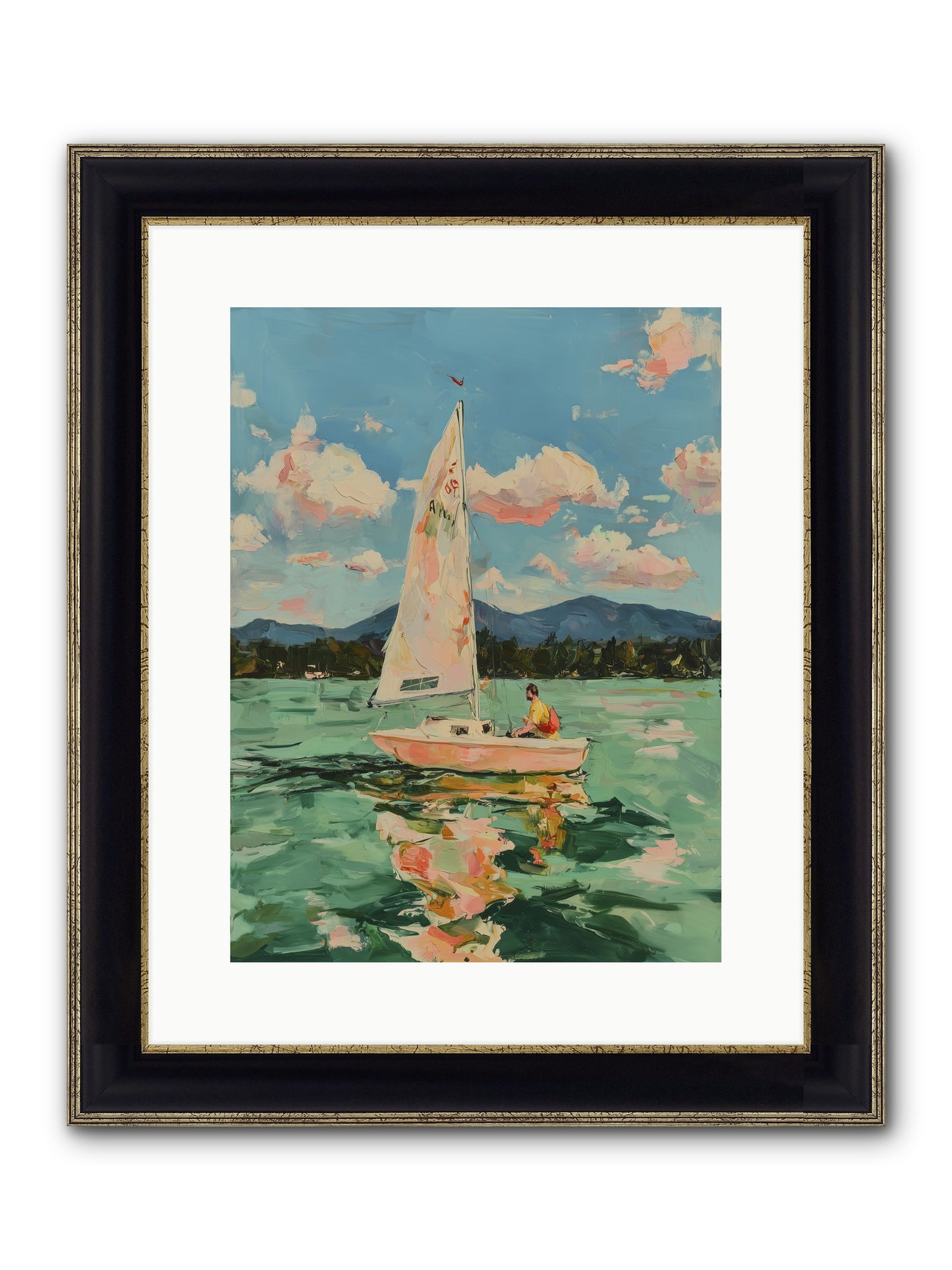 Sail Stories Framed Print - Black & Gold 12x16