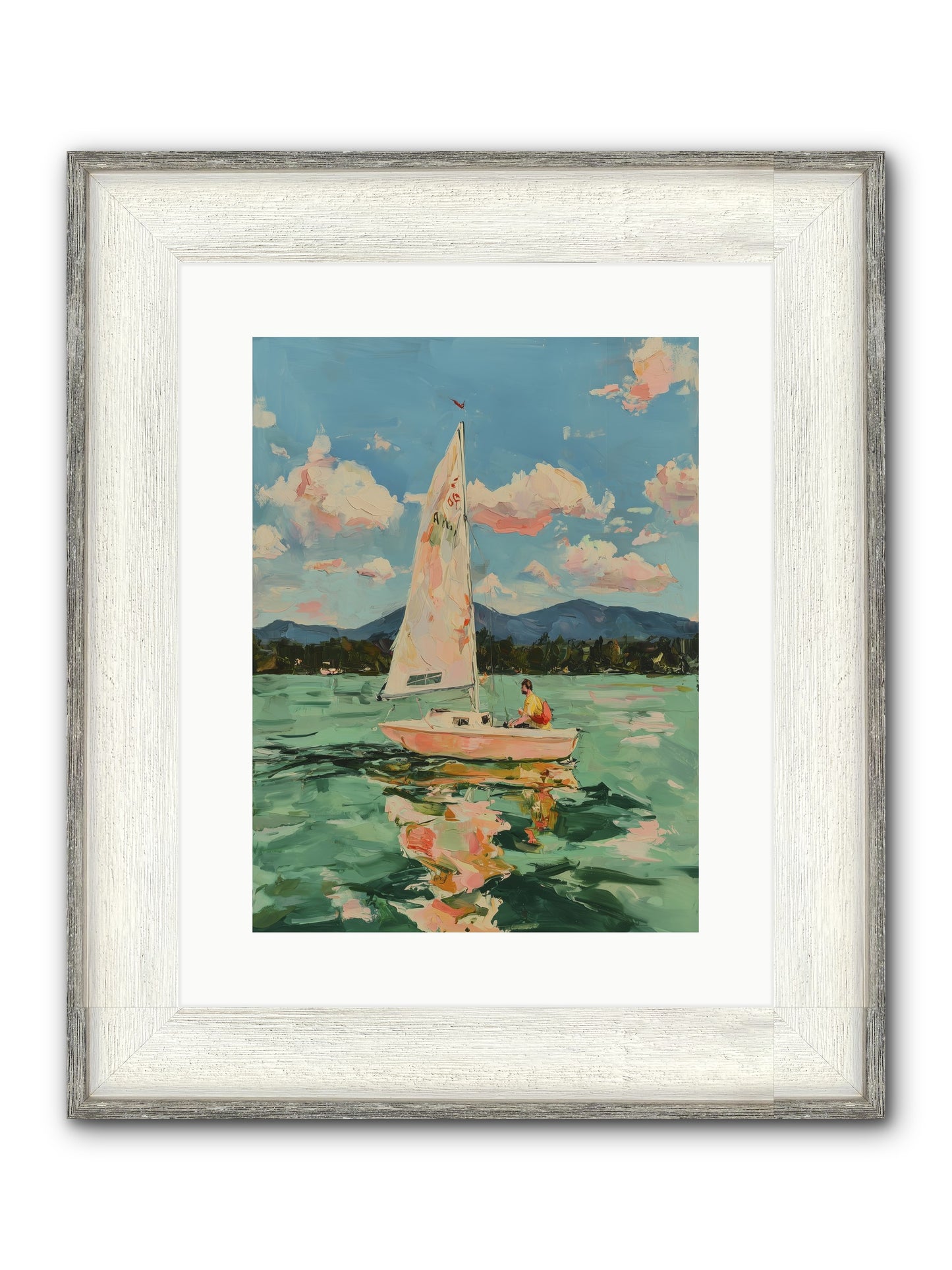 Sail Stories Framed Print - Driftwood White 12x16