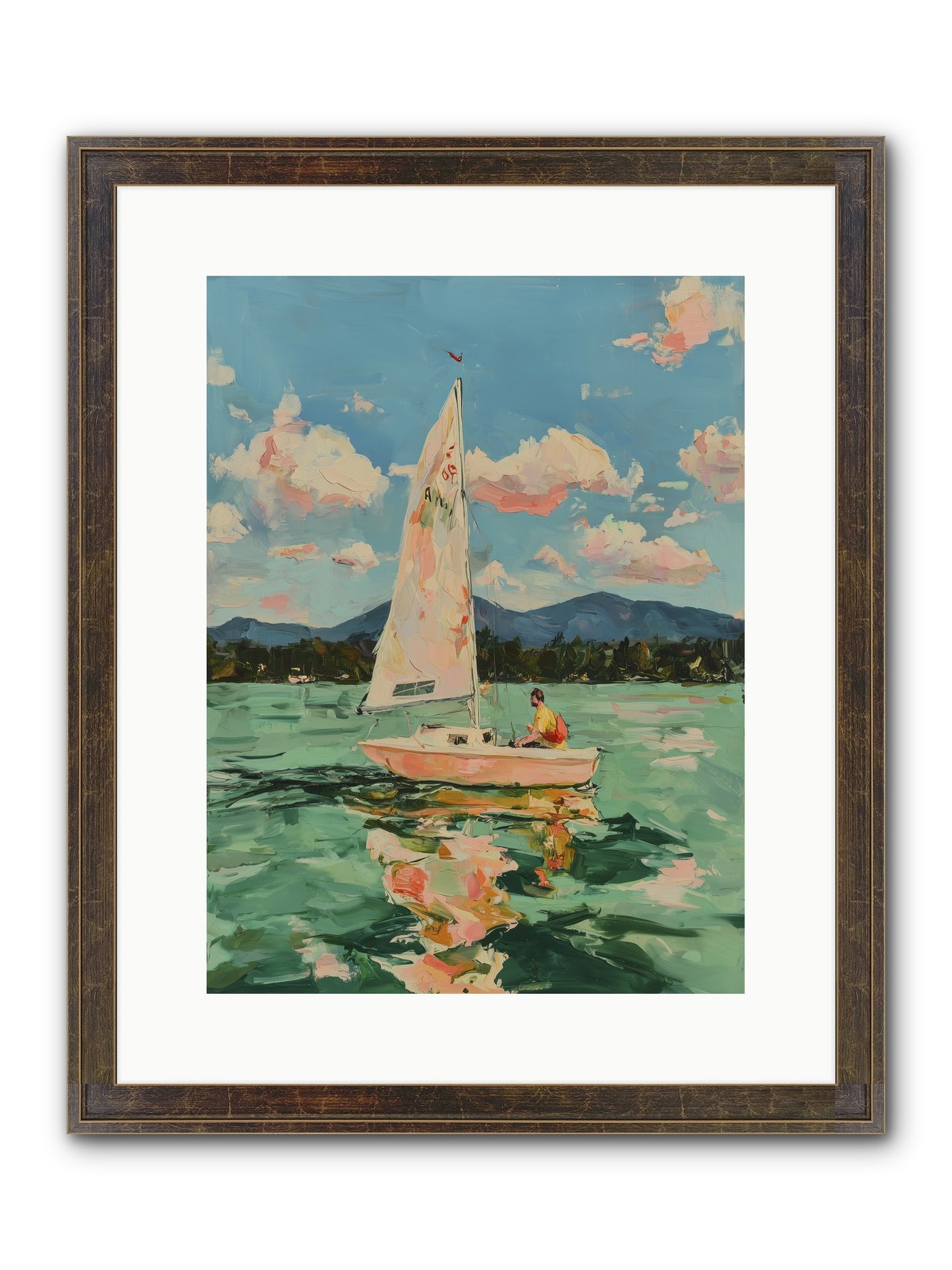 Sail Stories Framed Print - Slimwoods Black/Gold 12x16