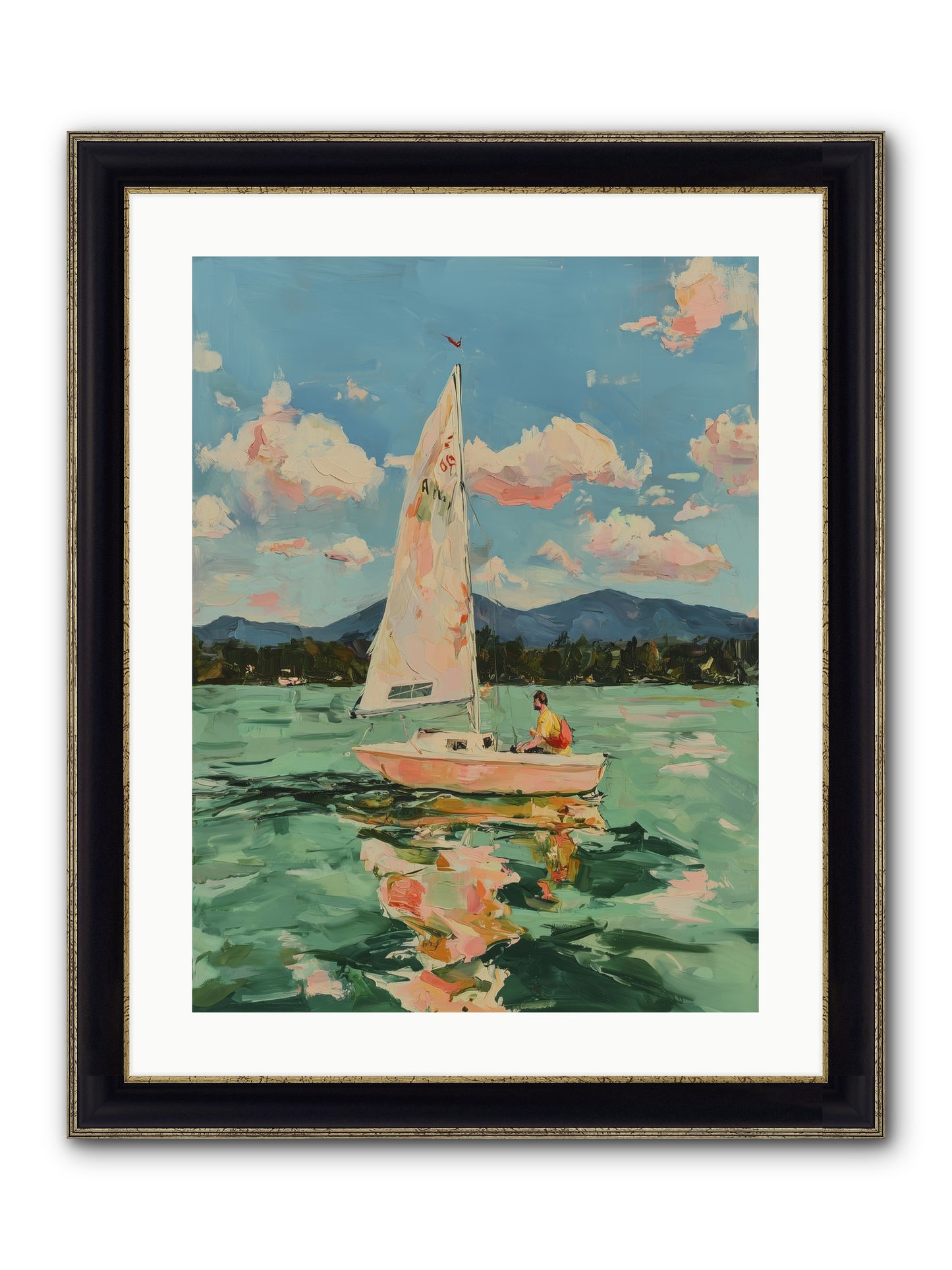 Sail Stories Framed Print - Black & Gold 18x24