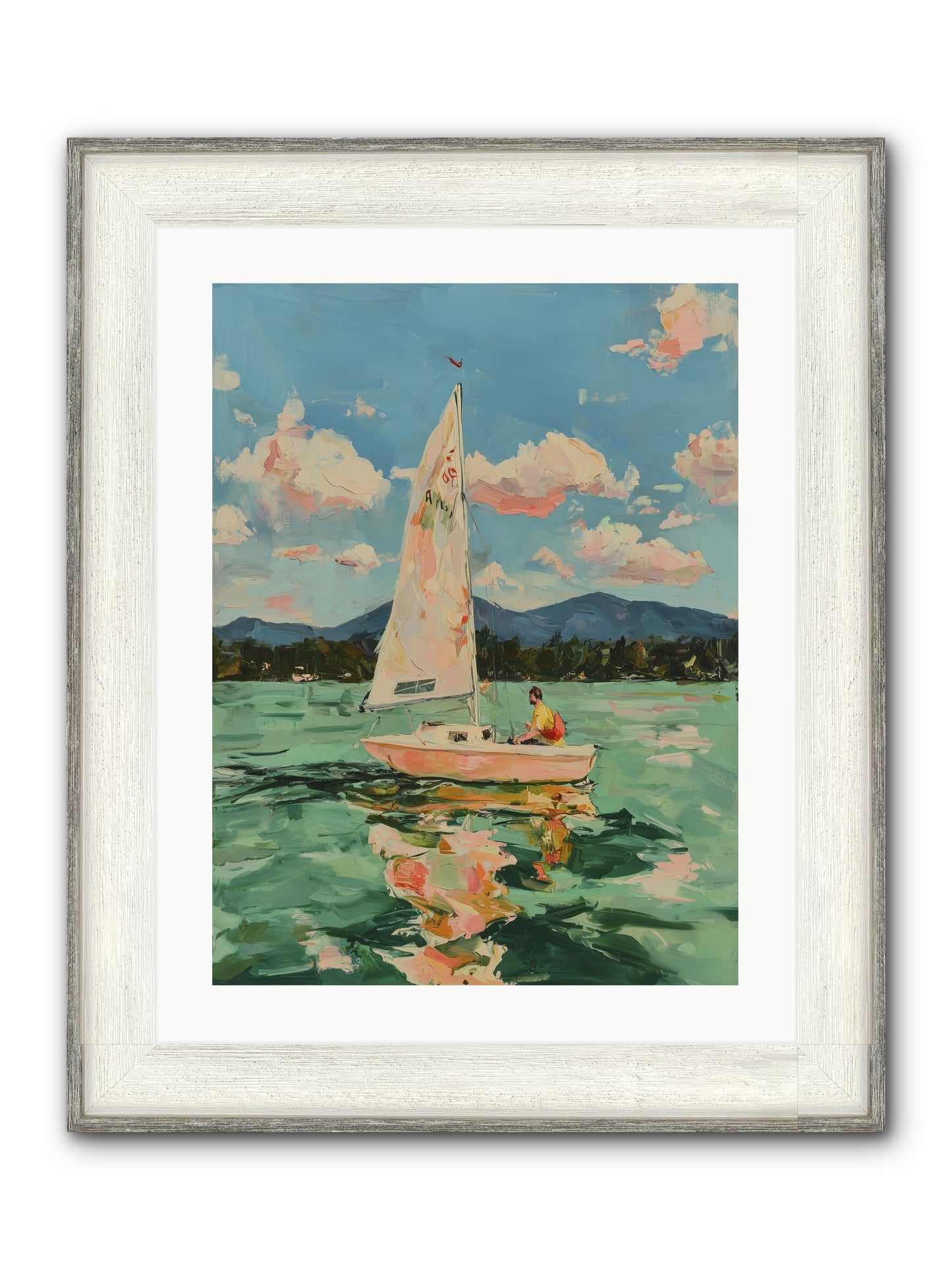 Sail Stories Framed Print - Driftwood White 18x24