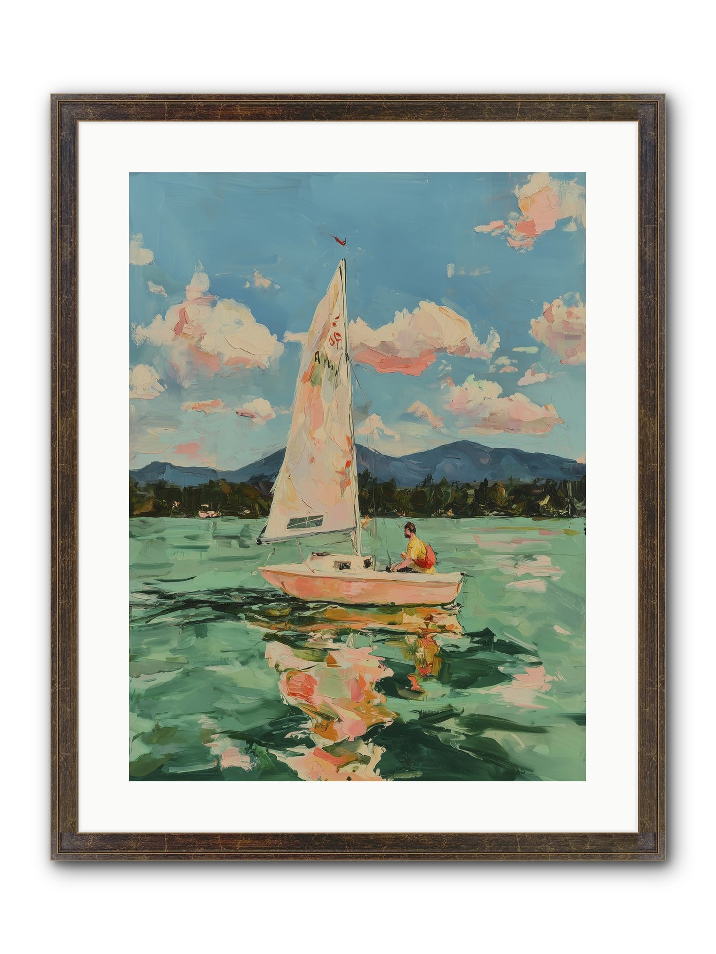Sail Stories Framed Print - Slimwoods Black/Gold 18x24