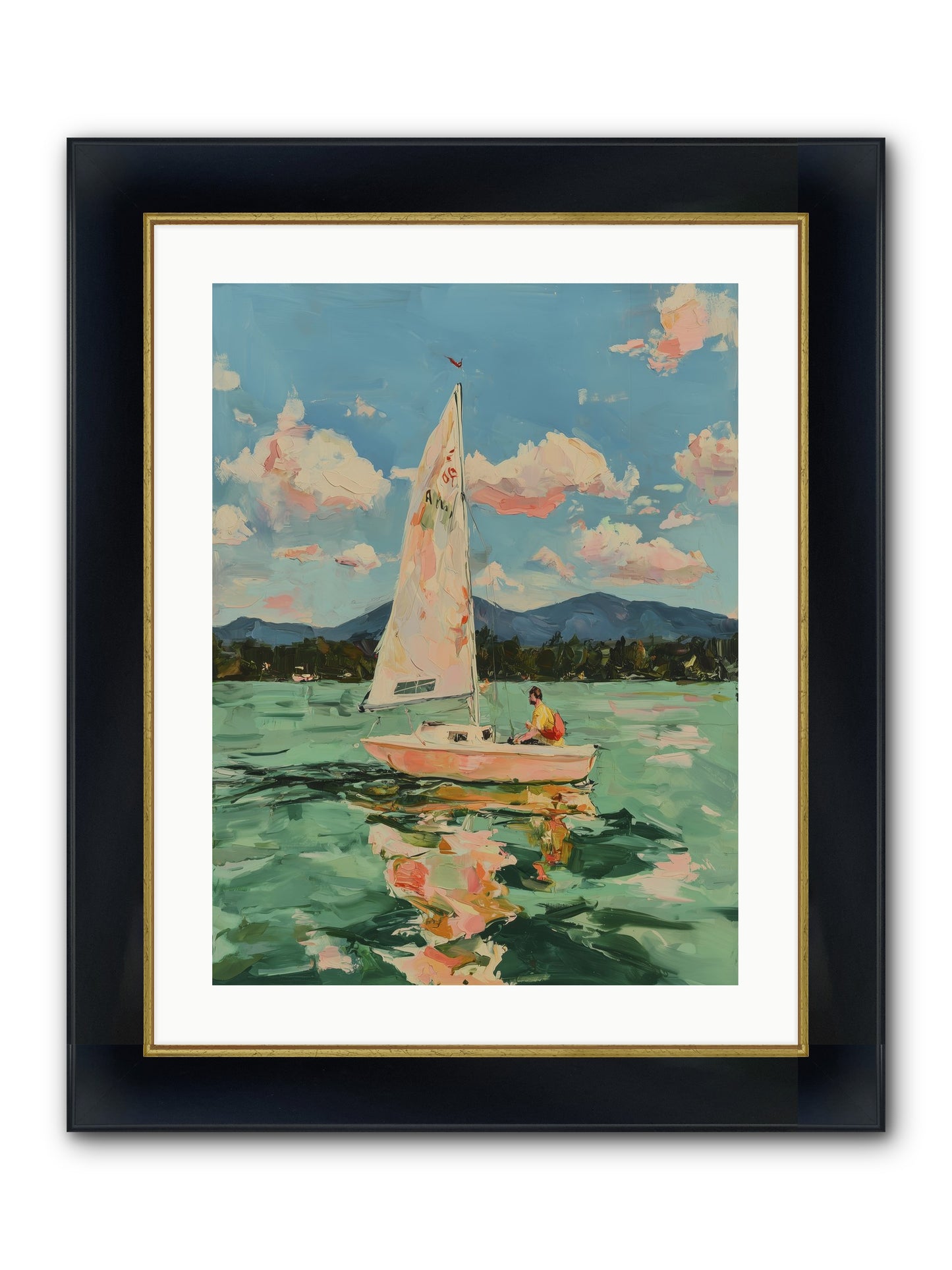 Sail Stories Framed Print - Wide Black w/Gold 18x24