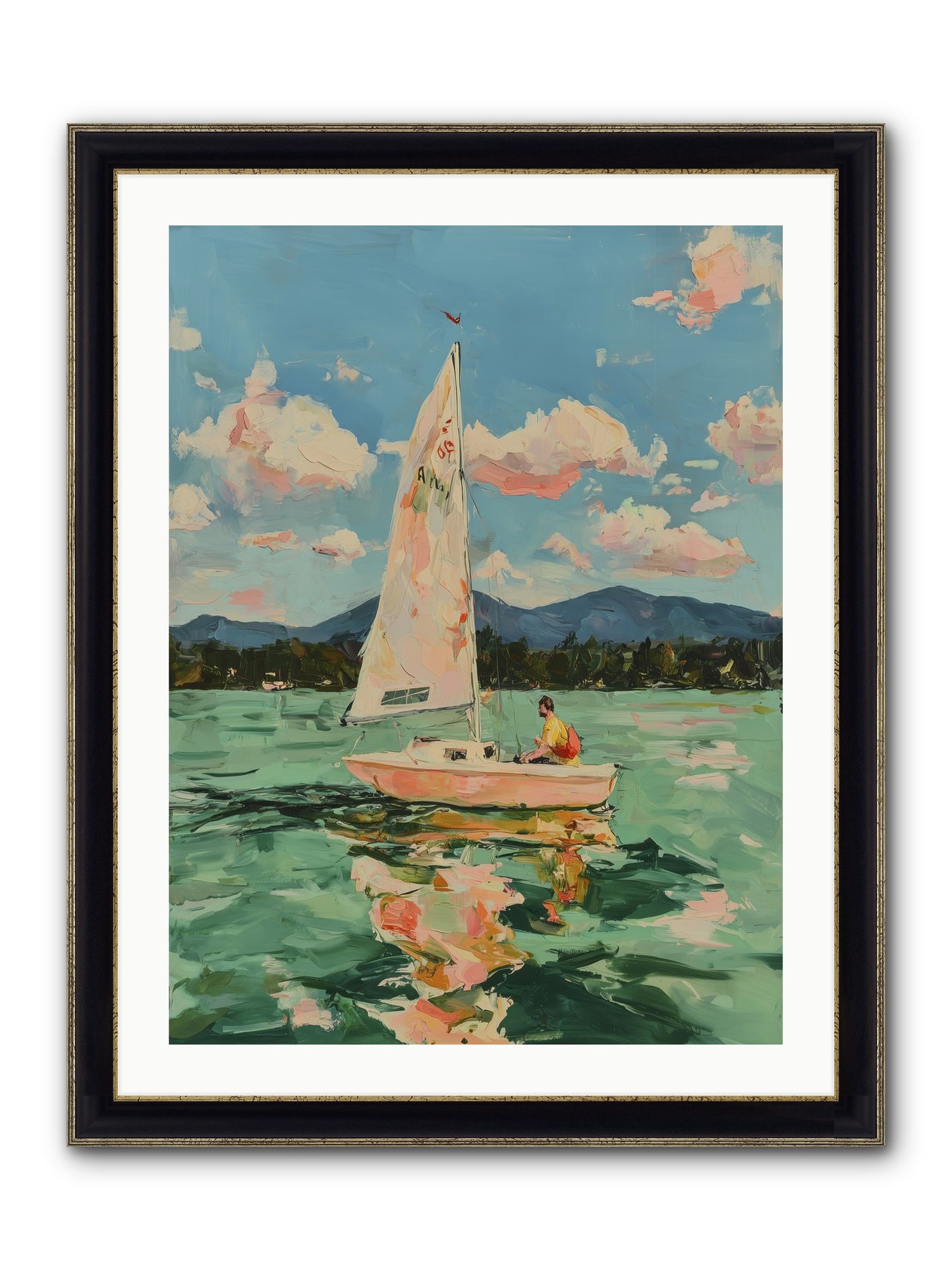 Sail Stories Framed Print - Black & Gold 24x32