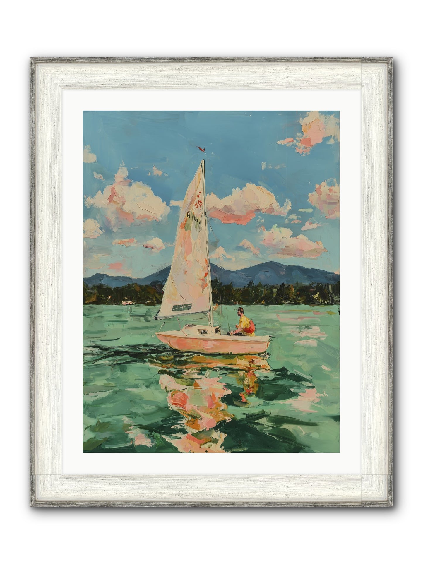 Sail Stories Framed Print - Driftwood White 24x32