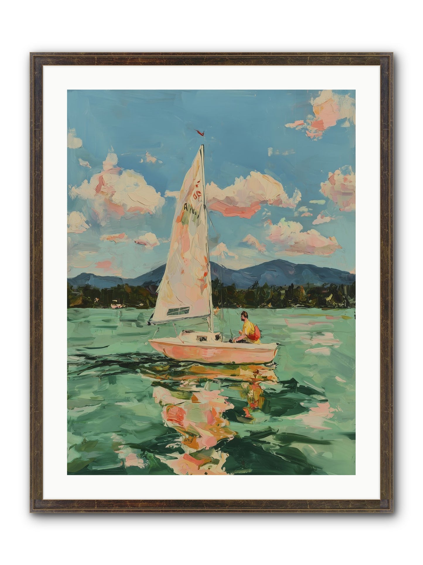 Sail Stories Framed Print - Slimwoods Black/Gold 24x32