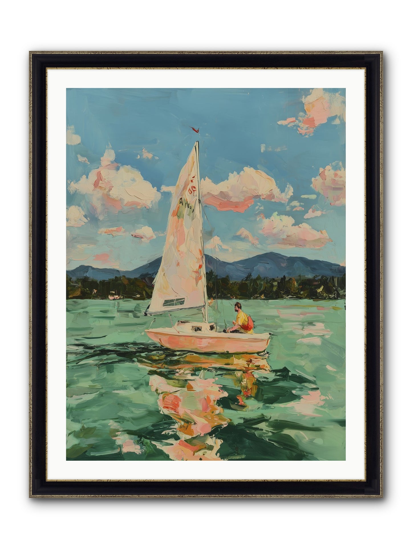Sail Stories Framed Print - Black & Gold 30x40