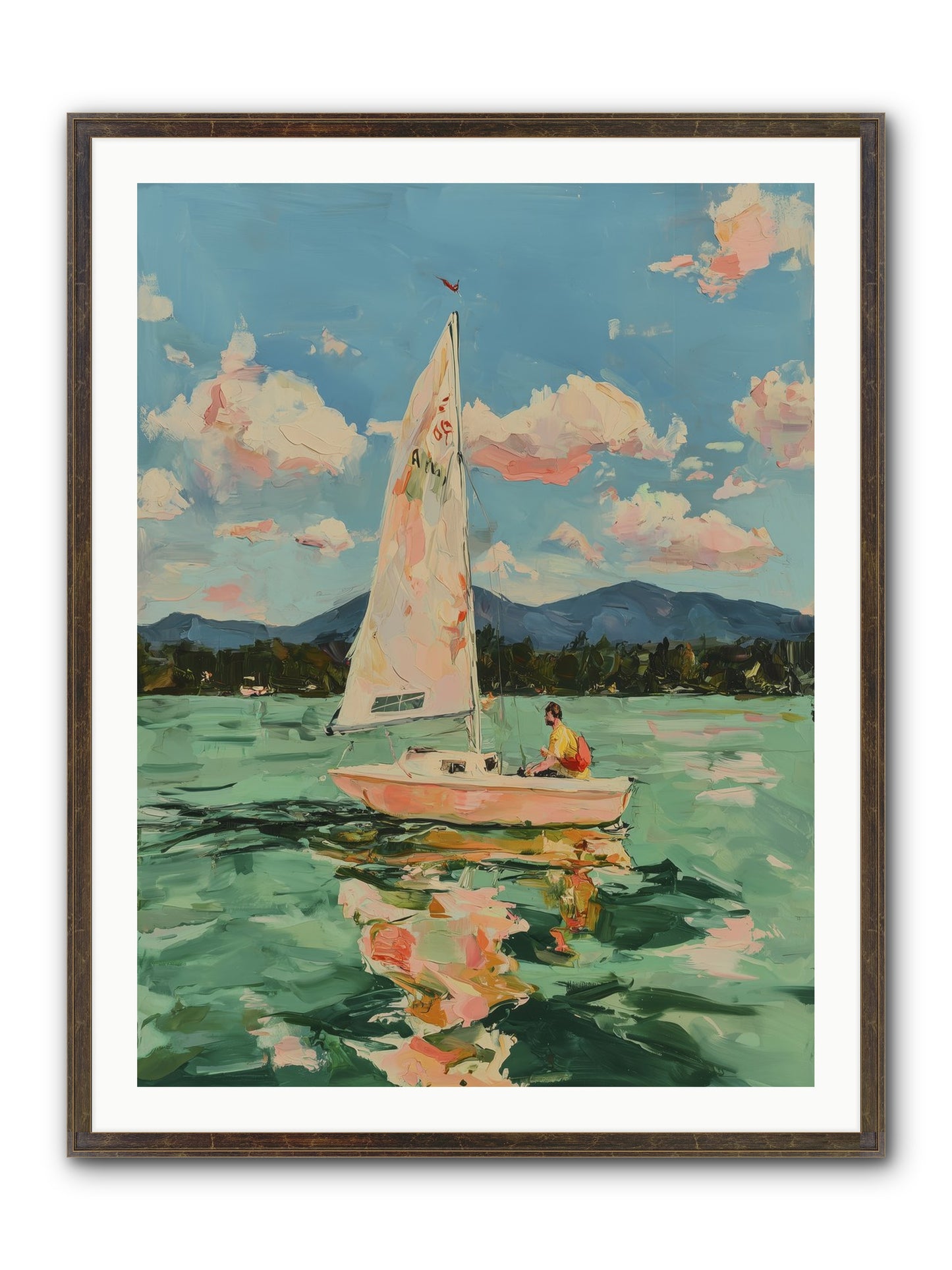 Sail Stories Framed Print - Slimwoods Black/Gold 30x40