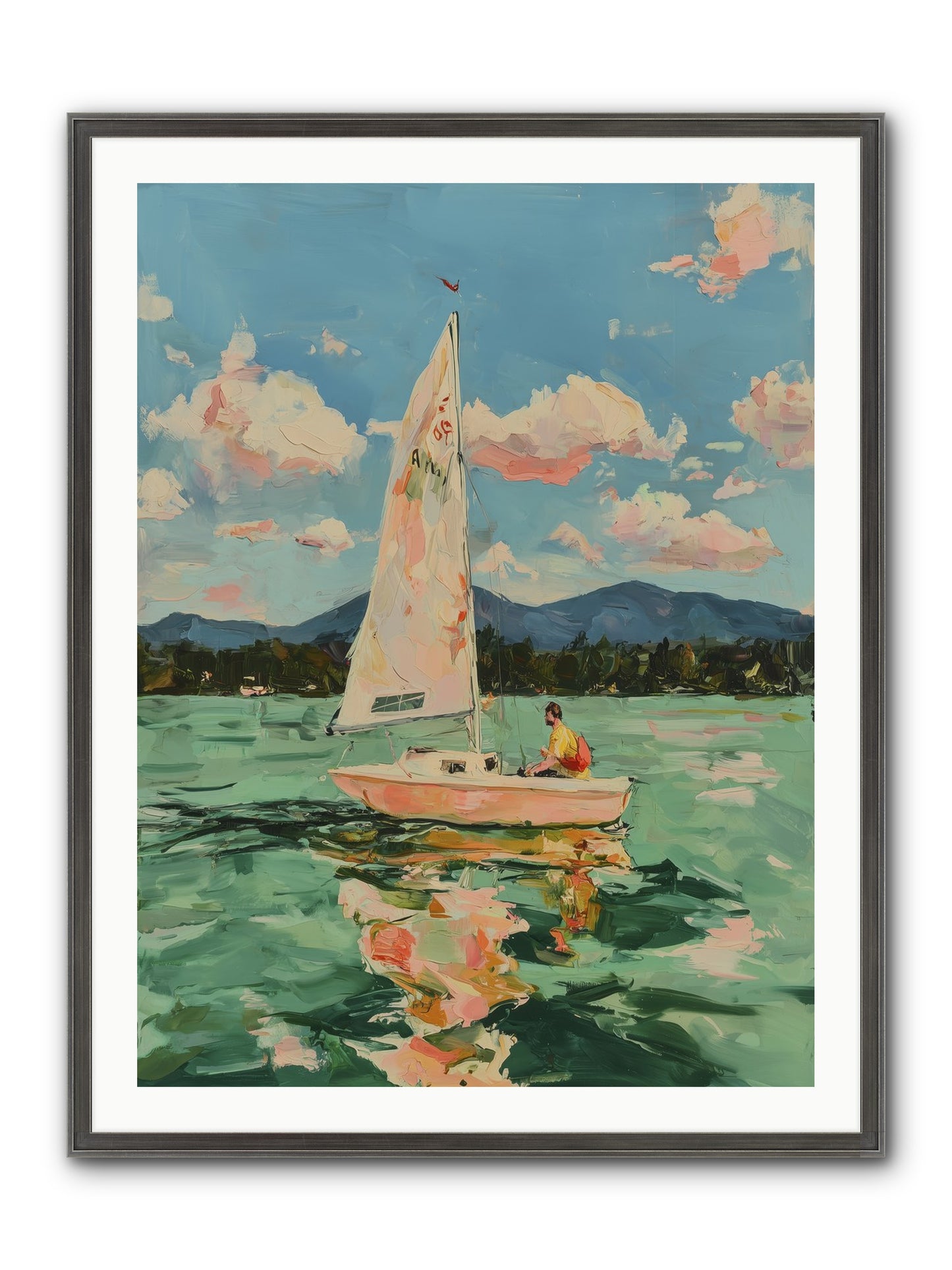 Sail Stories Framed Print - Slimwoods Black/Silver 30x40