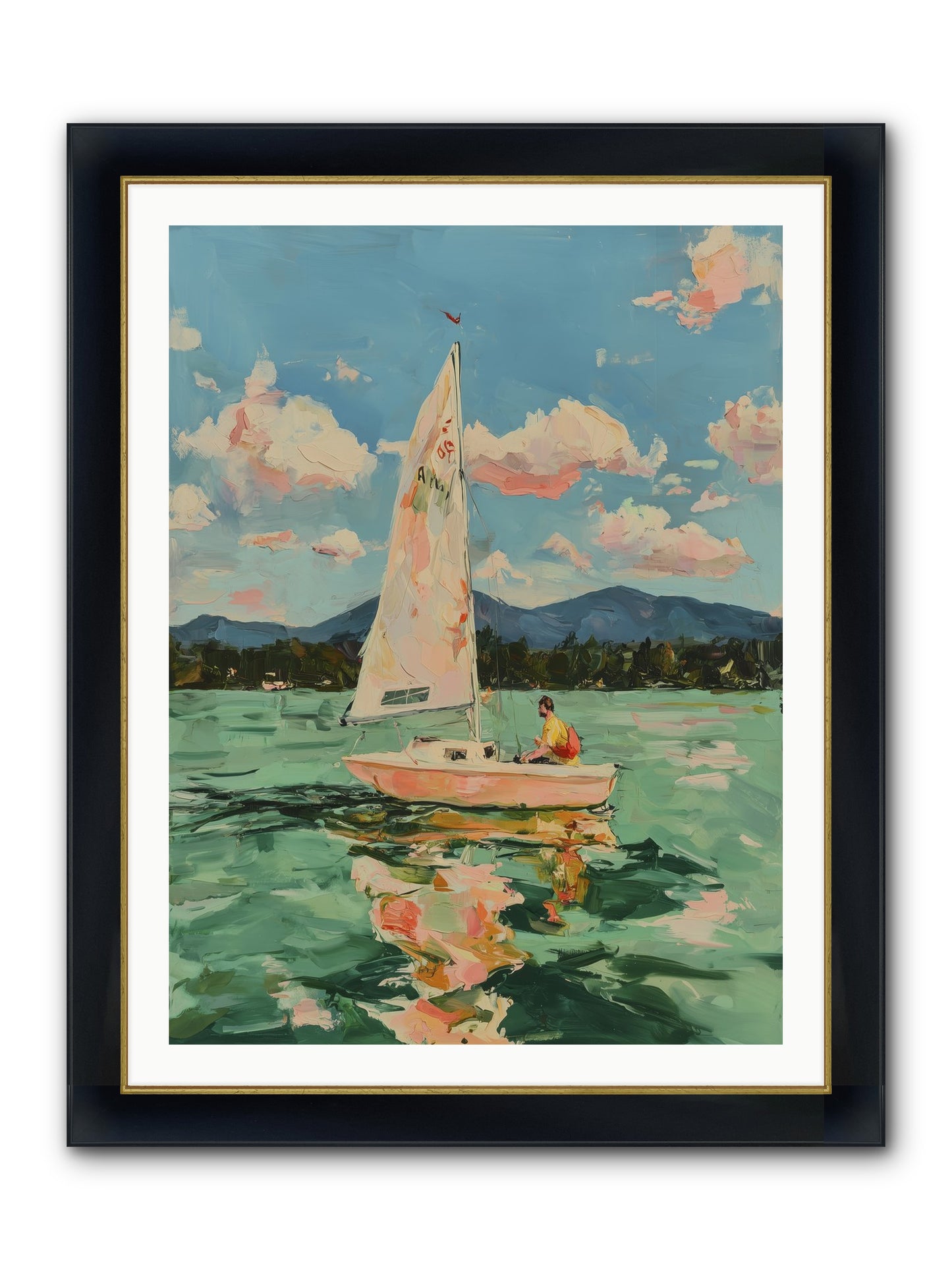 Sail Stories Framed Print - Wide Black w/Gold 30x40