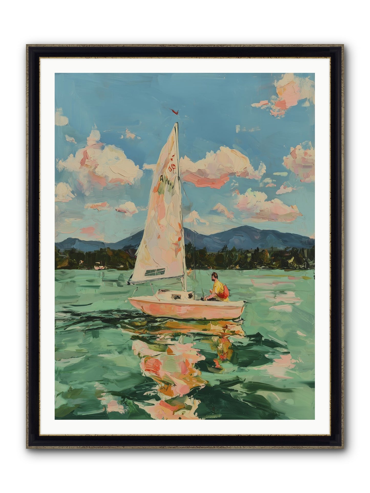 Sail Stories Framed Print - Black & Gold 36x48