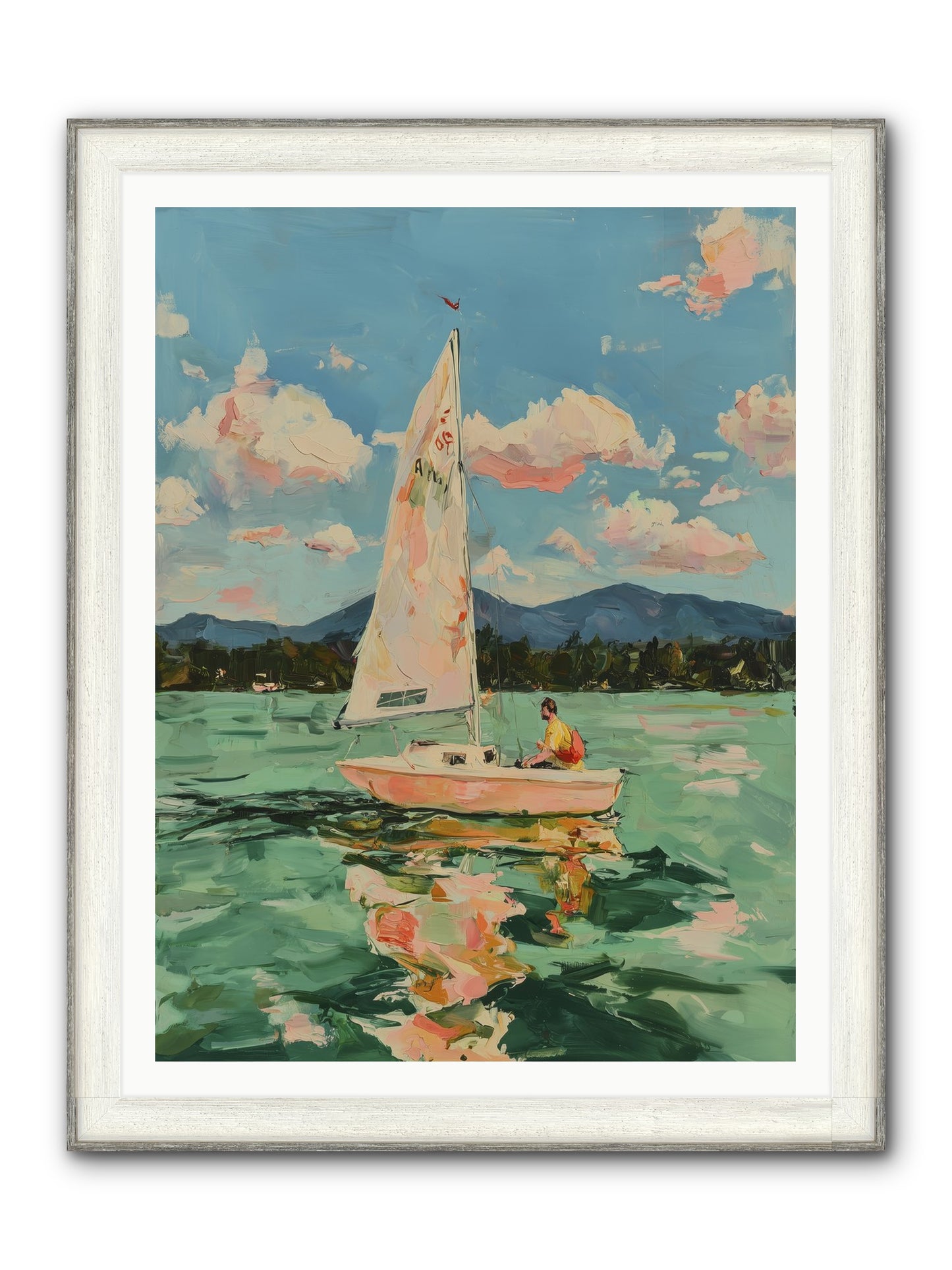 Sail Stories Framed Print - Driftwood White 36x48