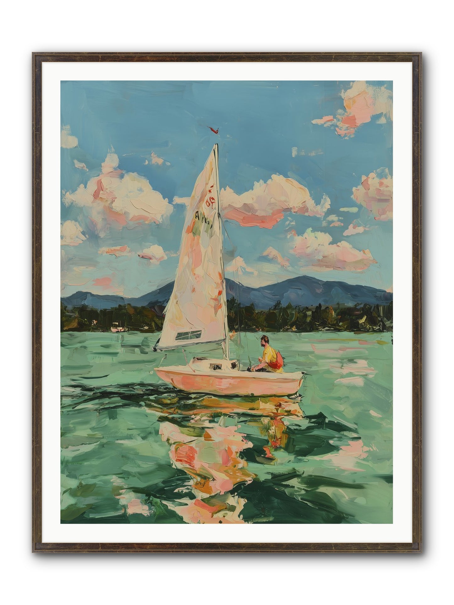 Sail Stories Framed Print - Slimwoods Black/Gold 36x48