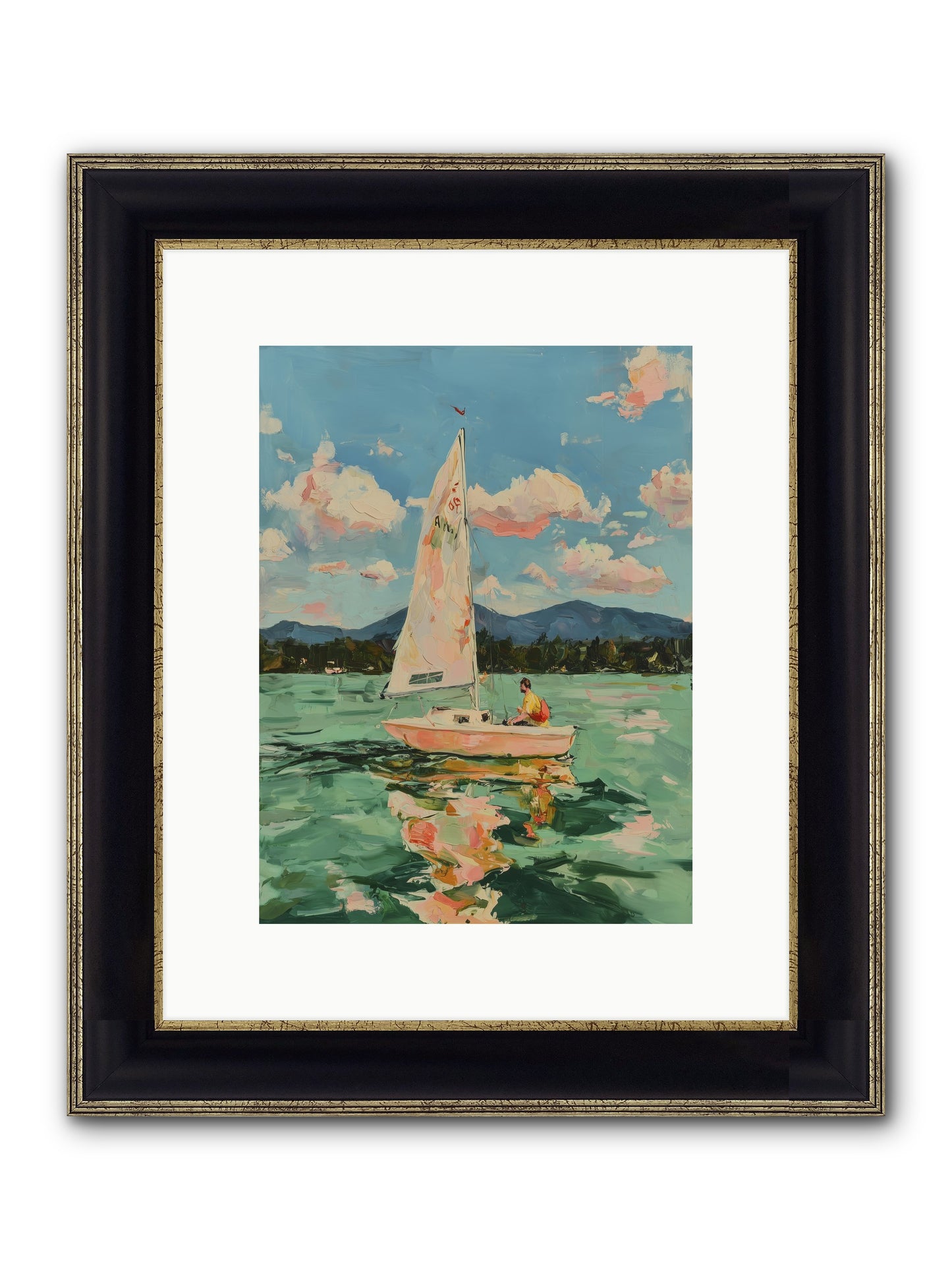 Sail Stories Framed Print - Black & Gold 9x12