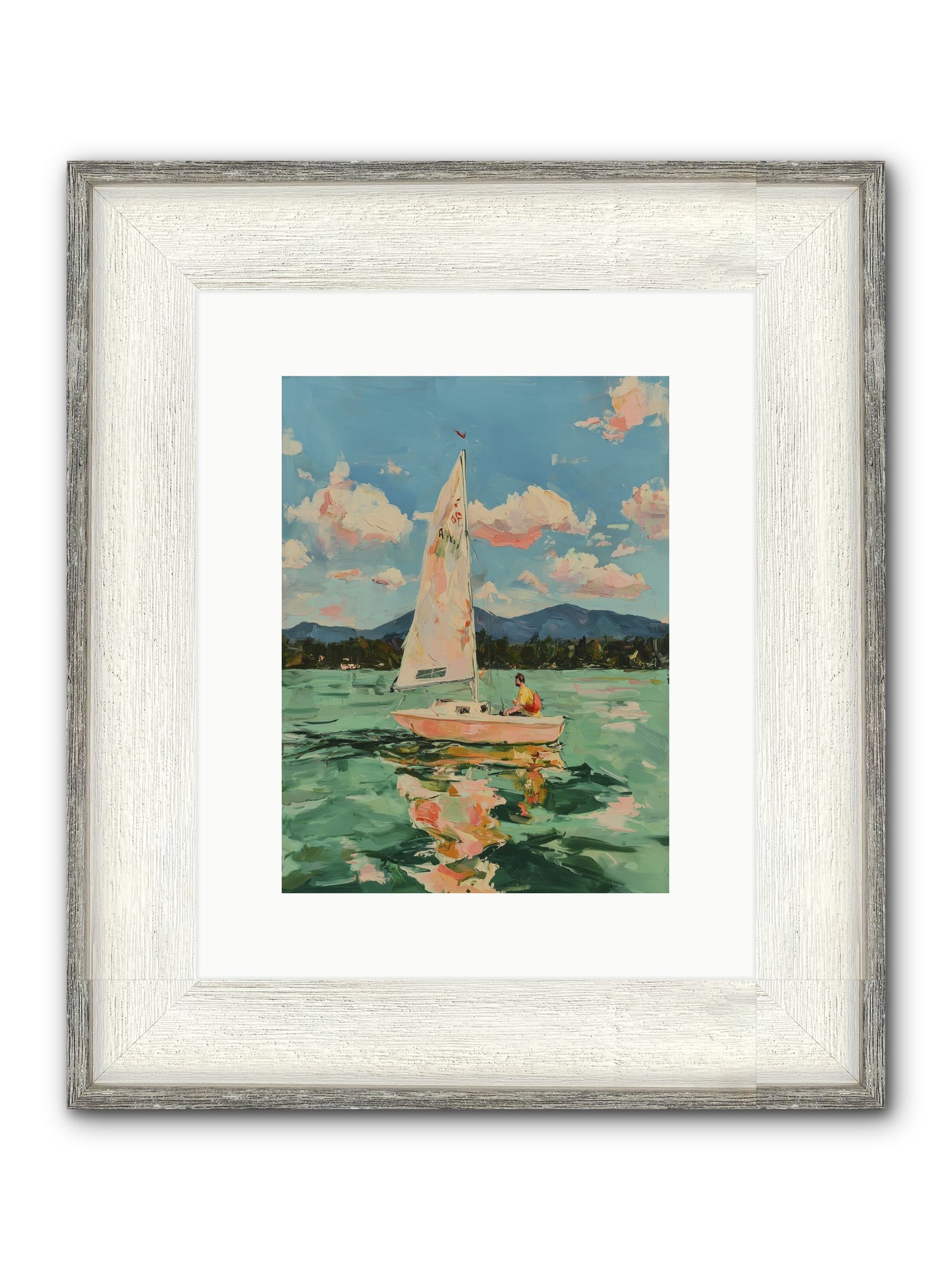 Sail Stories Framed Print - Driftwood White 9x12