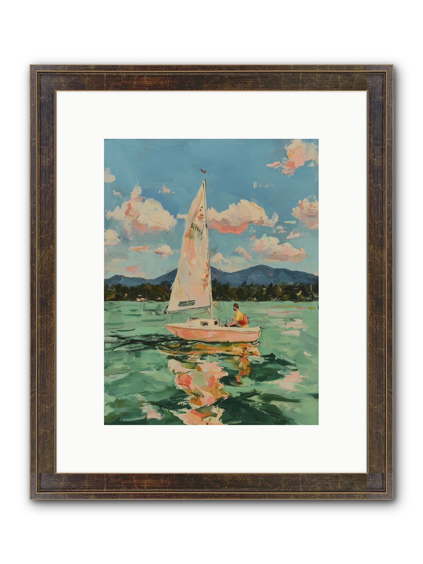 Sail Stories Framed Print - Slimwoods Black/Gold 9x12
