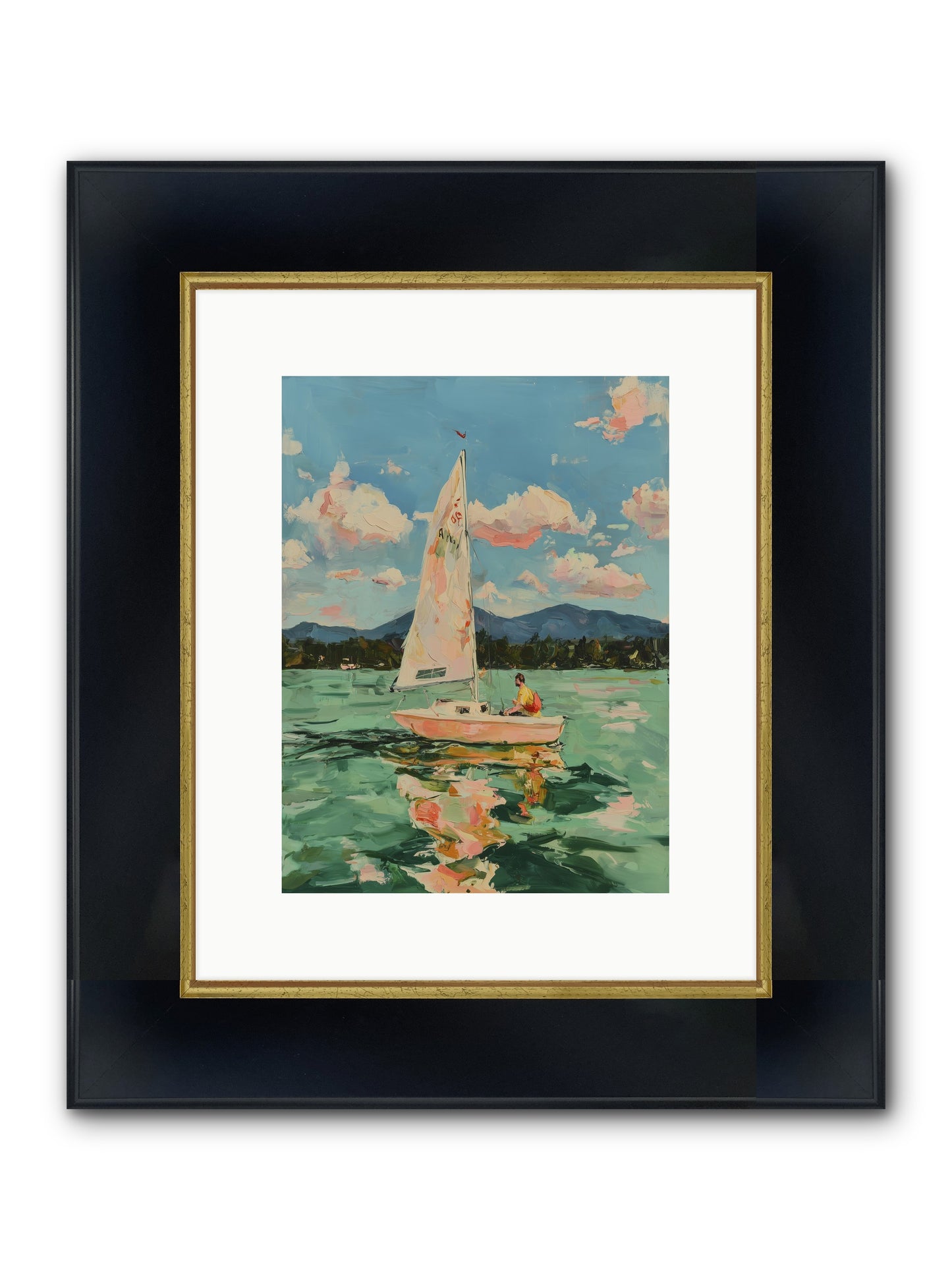 Sail Stories Framed Print - Wide Black w/Gold 9x12