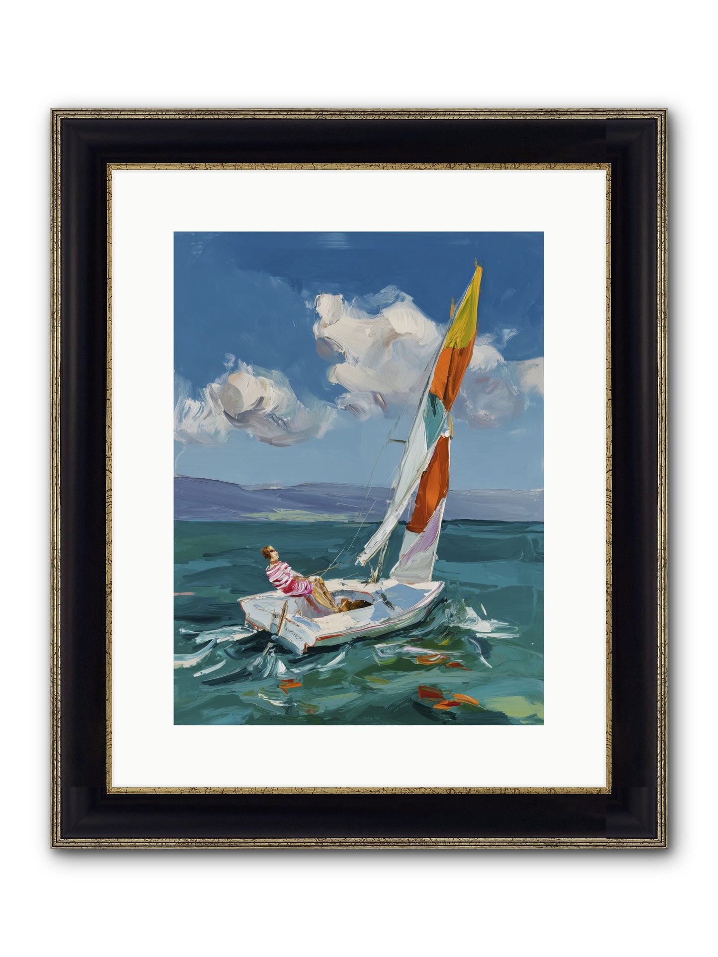 Sailor's Holiday Framed Print - Black & Gold 12x16