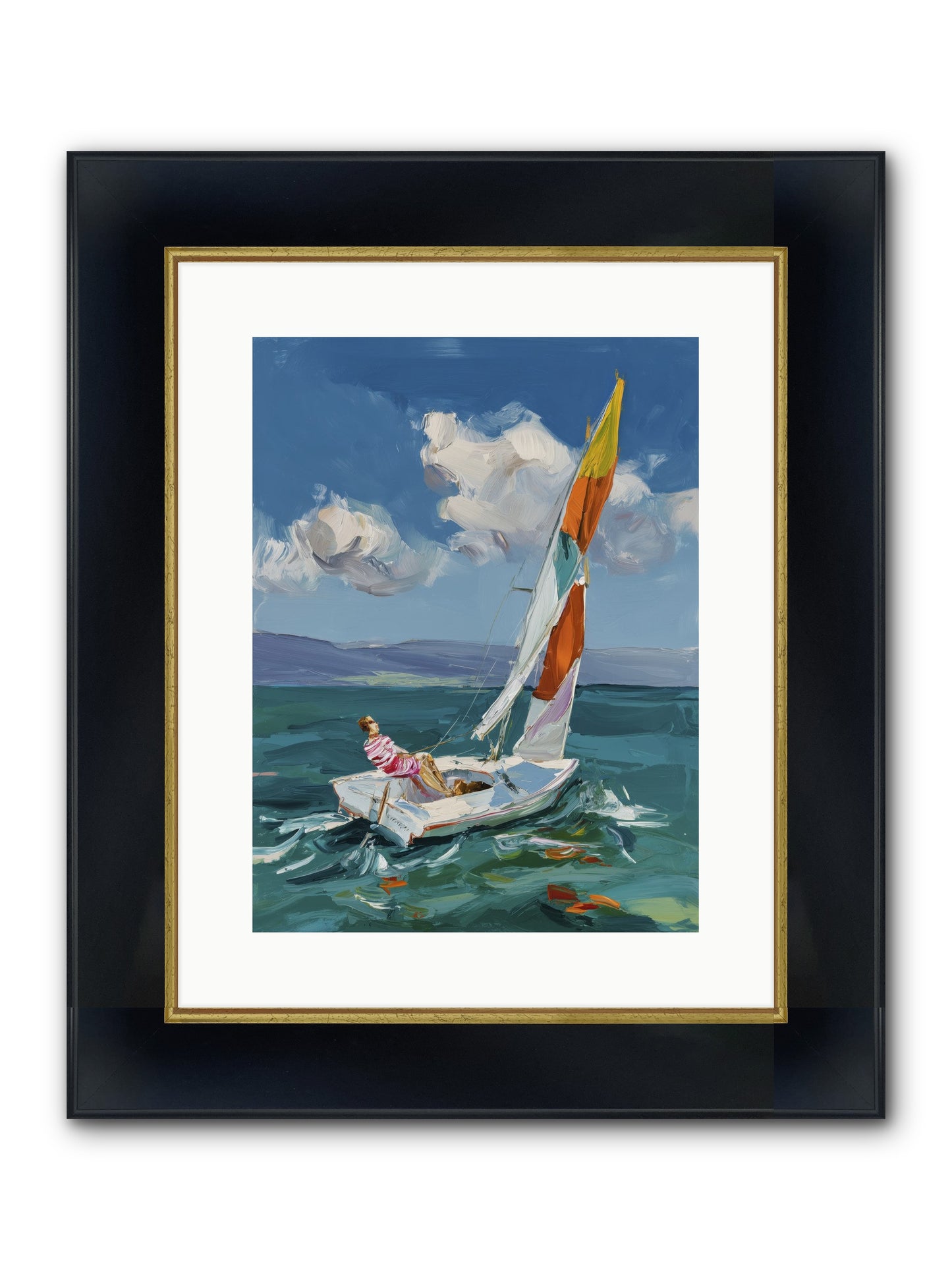 Sailor's Holiday Framed Print - Wide Black w/Gold 12x16