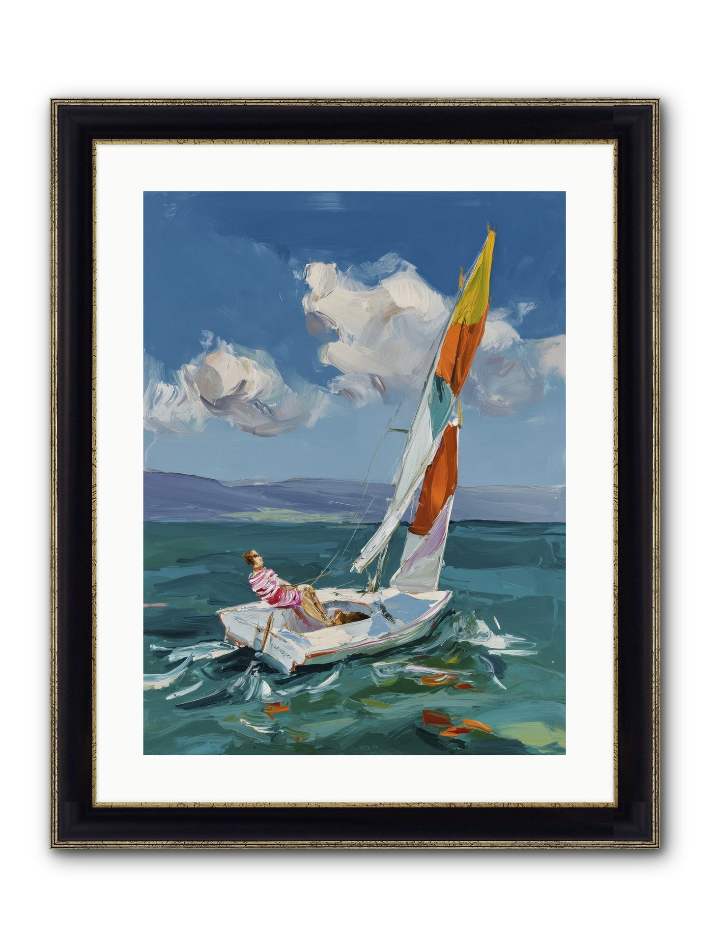 Sailor's Holiday Framed Print - Black & Gold 18x24