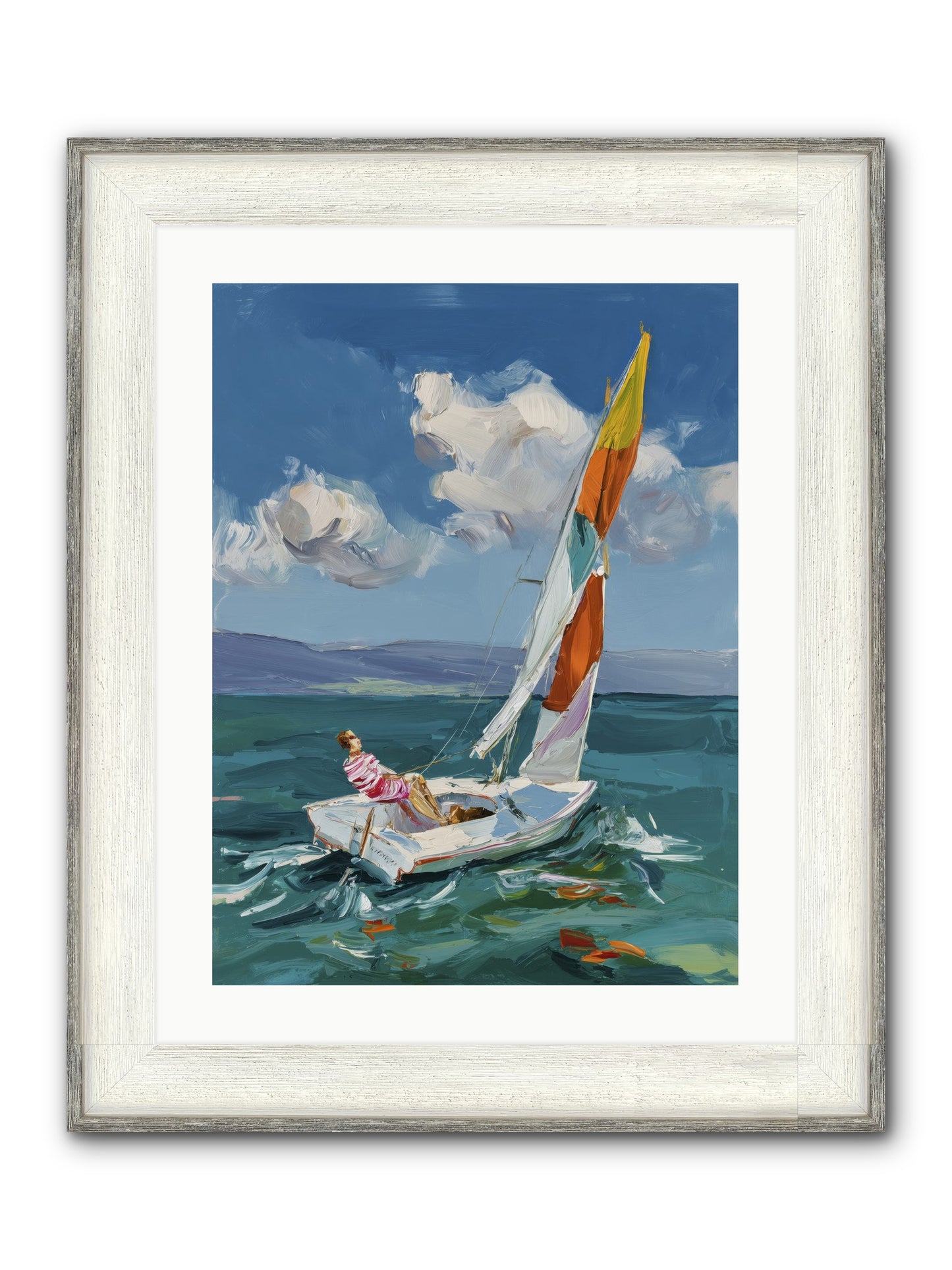 Sailor's Holiday Framed Print - Driftwood White 18x24