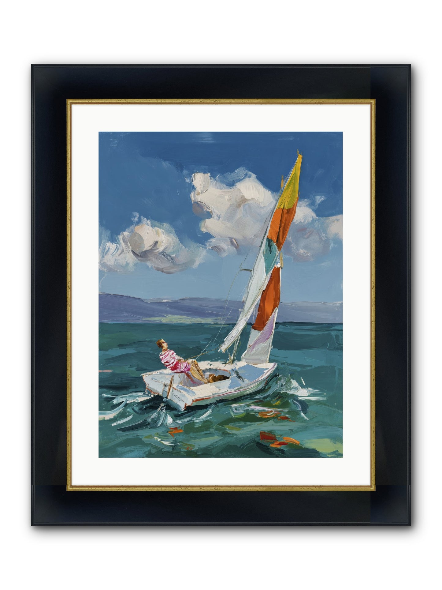 Sailor's Holiday Framed Print - Wide Black w/Gold 18x24